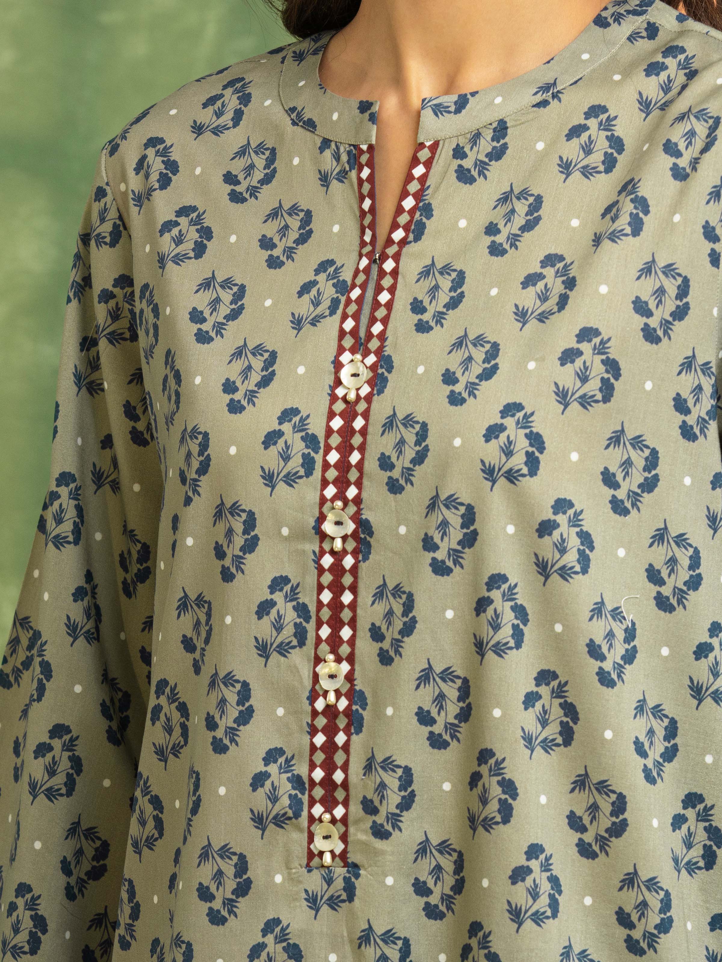 Printed Lawn Suit - EWU5A1-35186-3P - Image 4