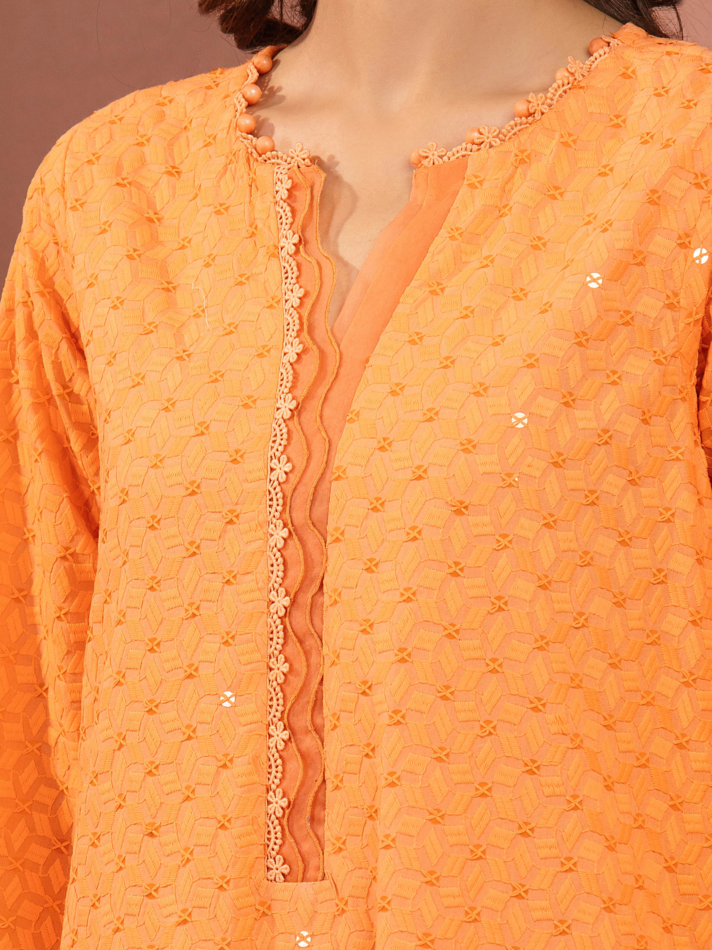 Embroidered Cambric Suit - EWU5V2-31834-3P - Image 3