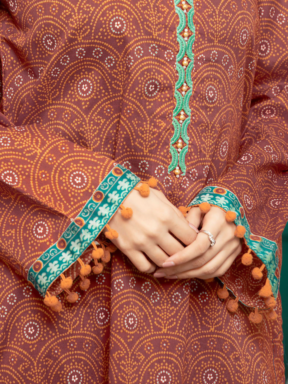 Printed Khaddar Shirt - EWU23A3S-27600S - Image 5