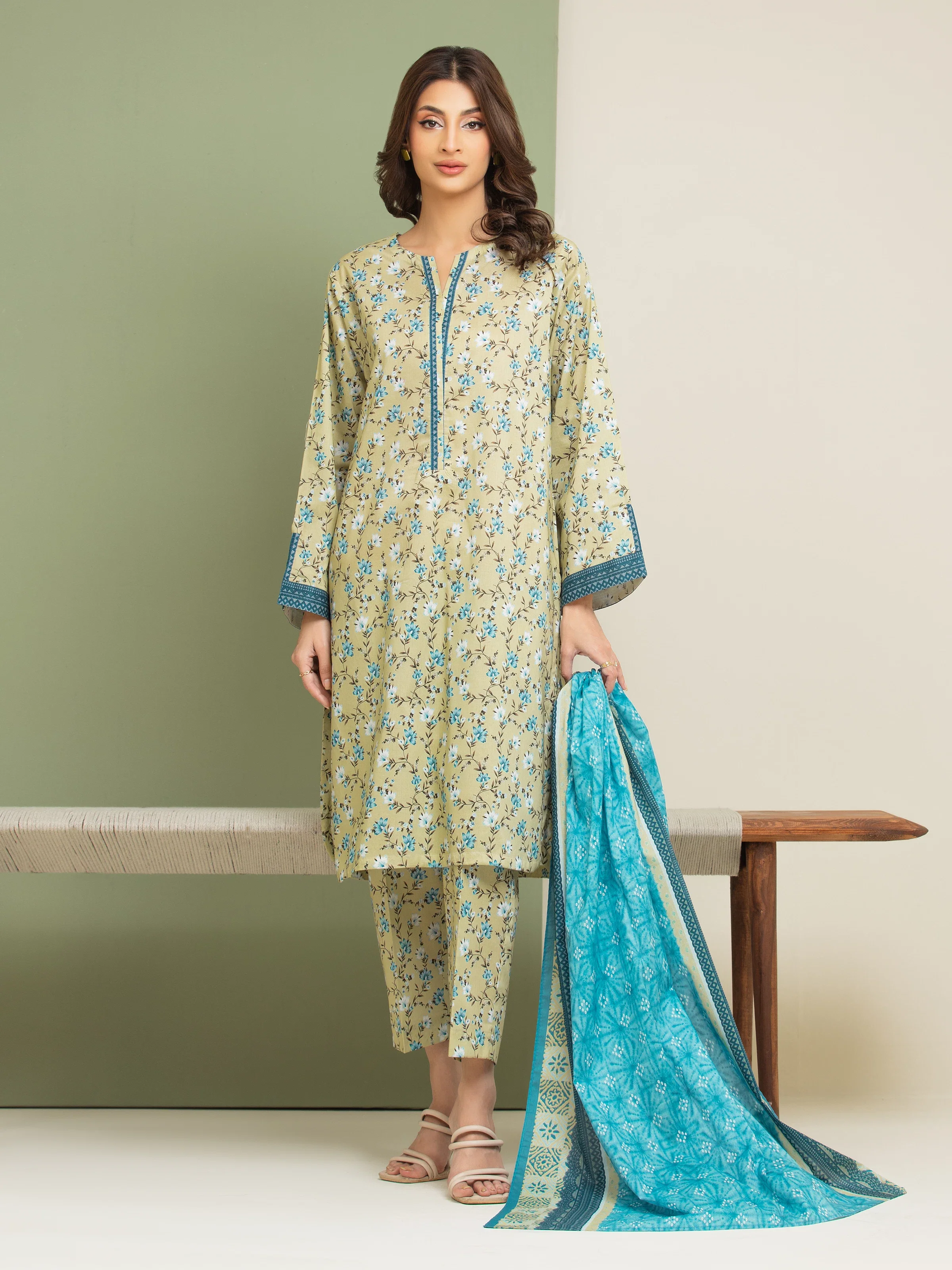 Printed Lawn Suit - EWU5A1-35073-3P
