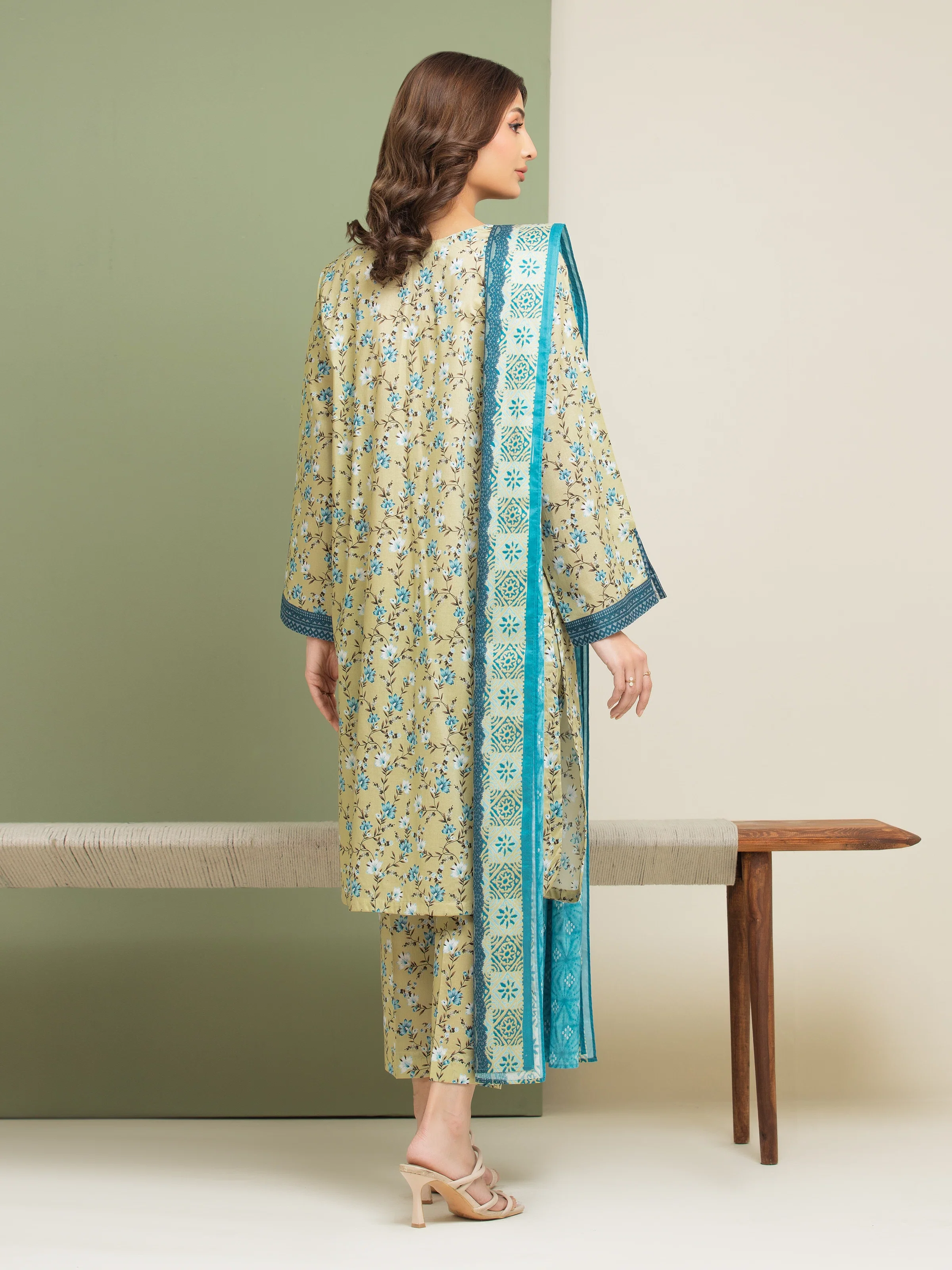 Printed Lawn Suit - EWU5A1-35073-3P - Image 5