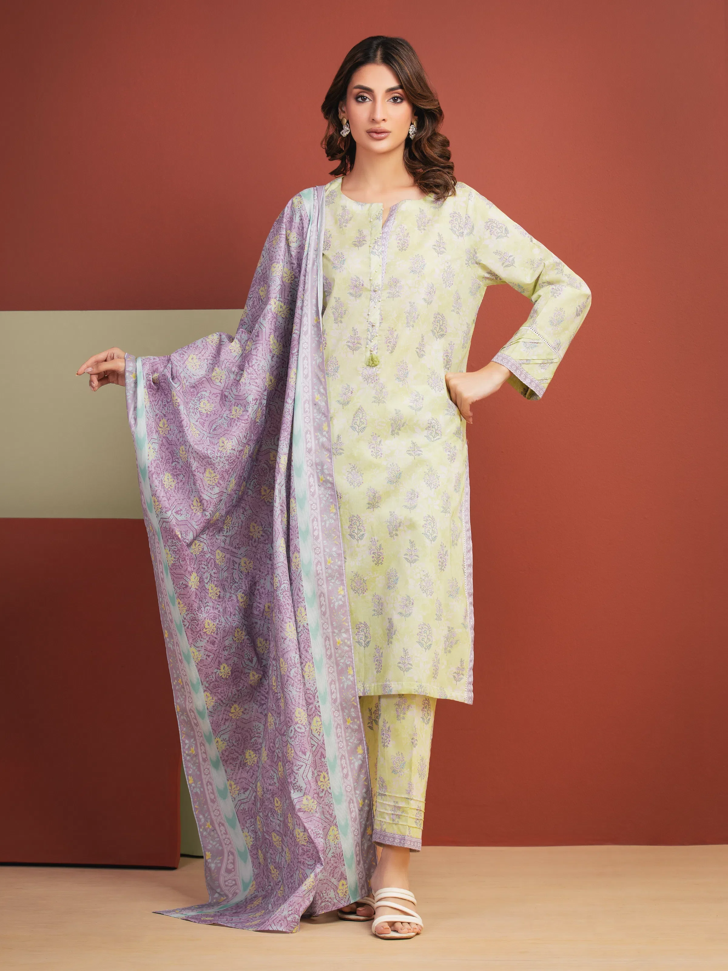 Printed Lawn Suit - EWU5A1-35301-3P