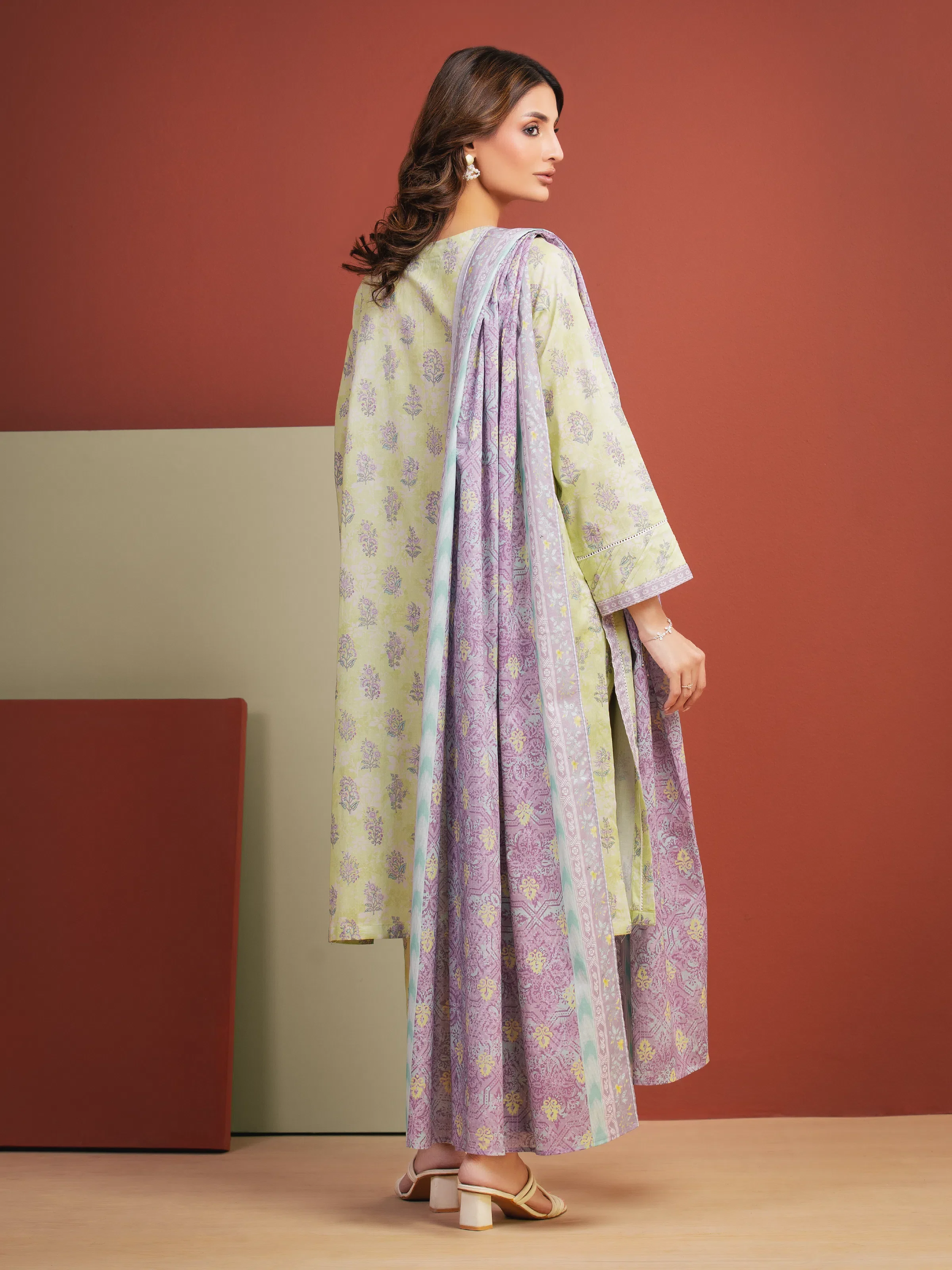 Printed Lawn Suit - EWU5A1-35301-3P - Image 6