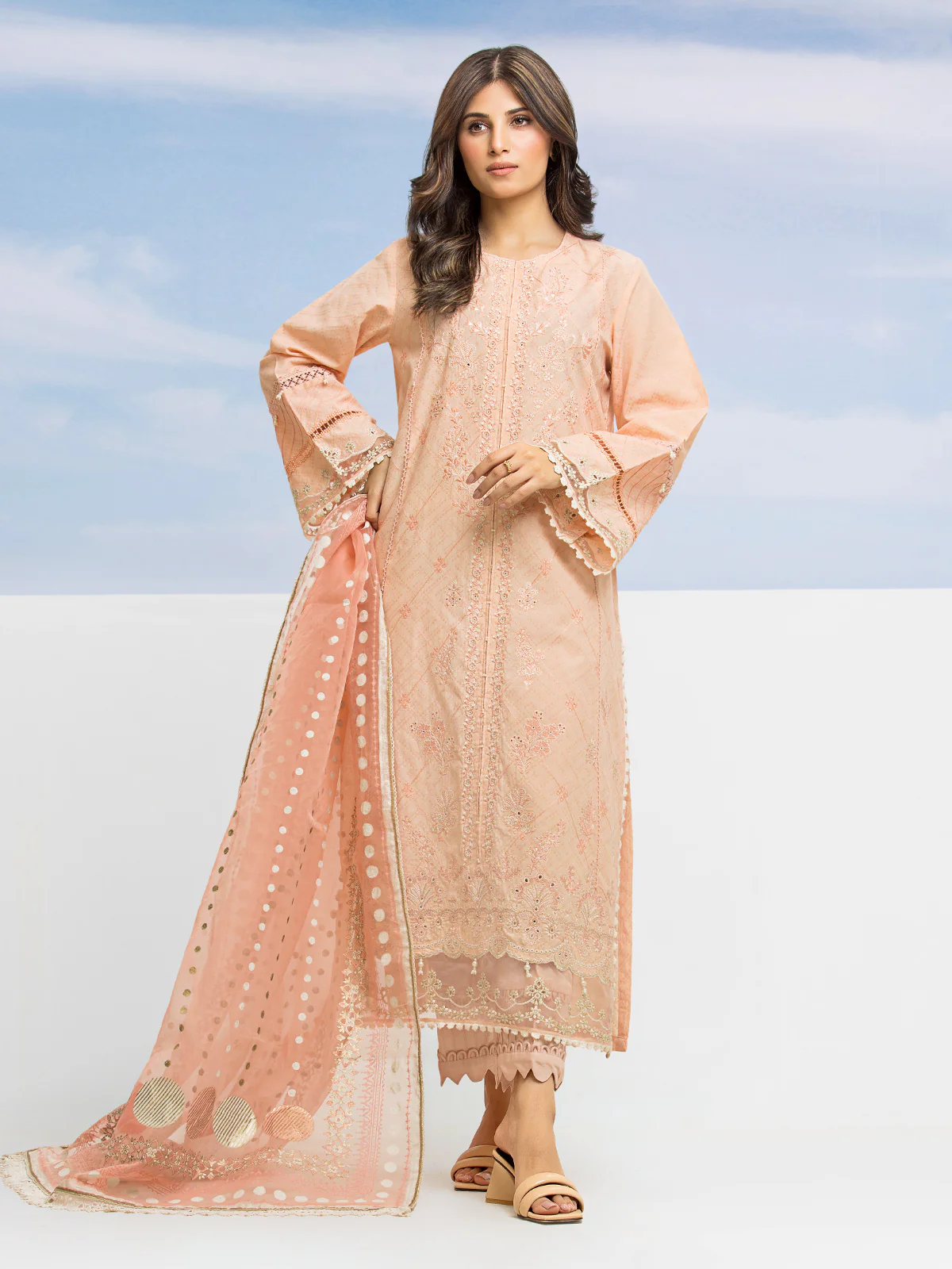Embroidered Dobby Suit - EWU24V7-28638-3P