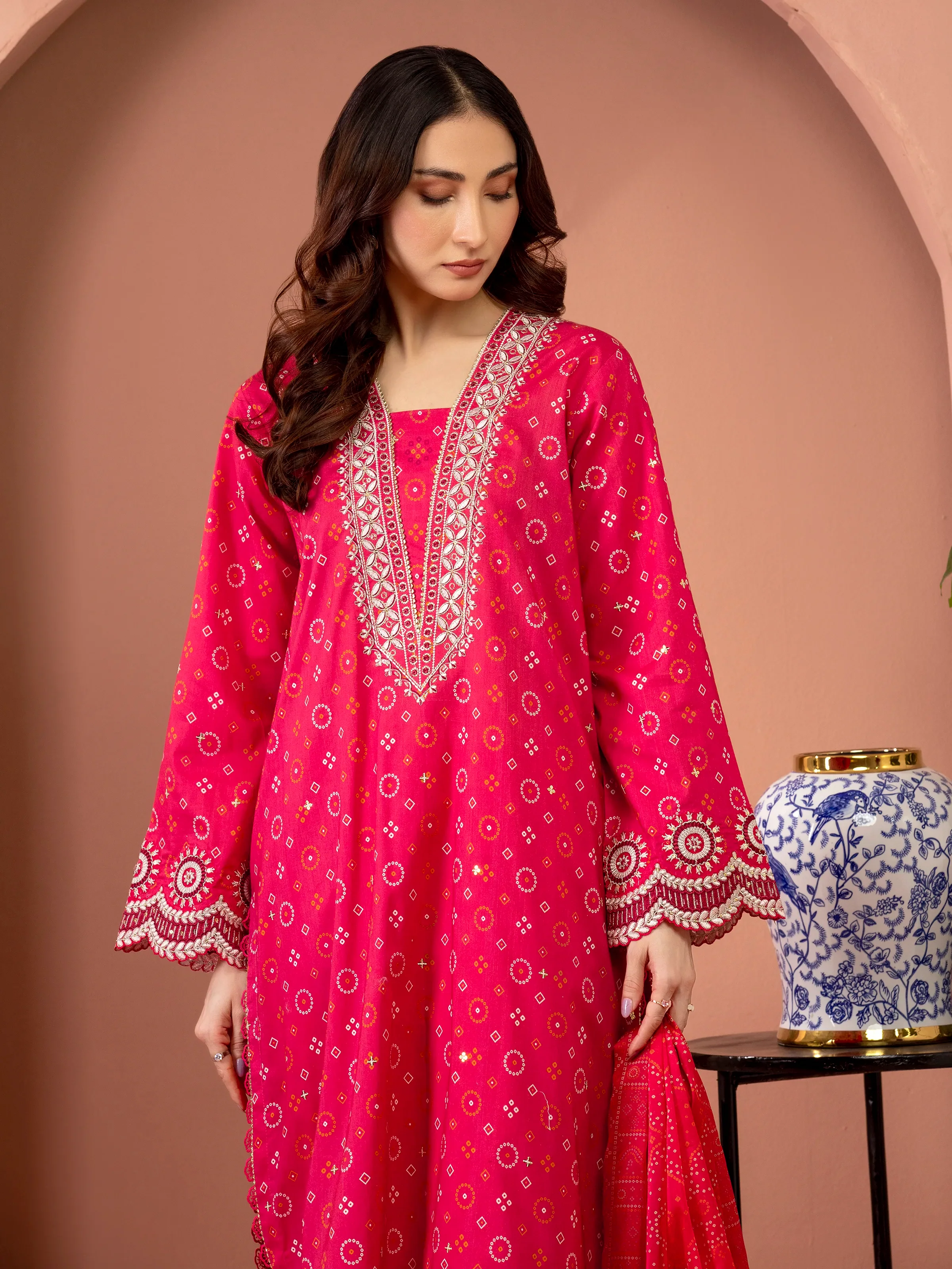 Embroidered Lawn Suit - EWU5V1-31418-3P - Image 2