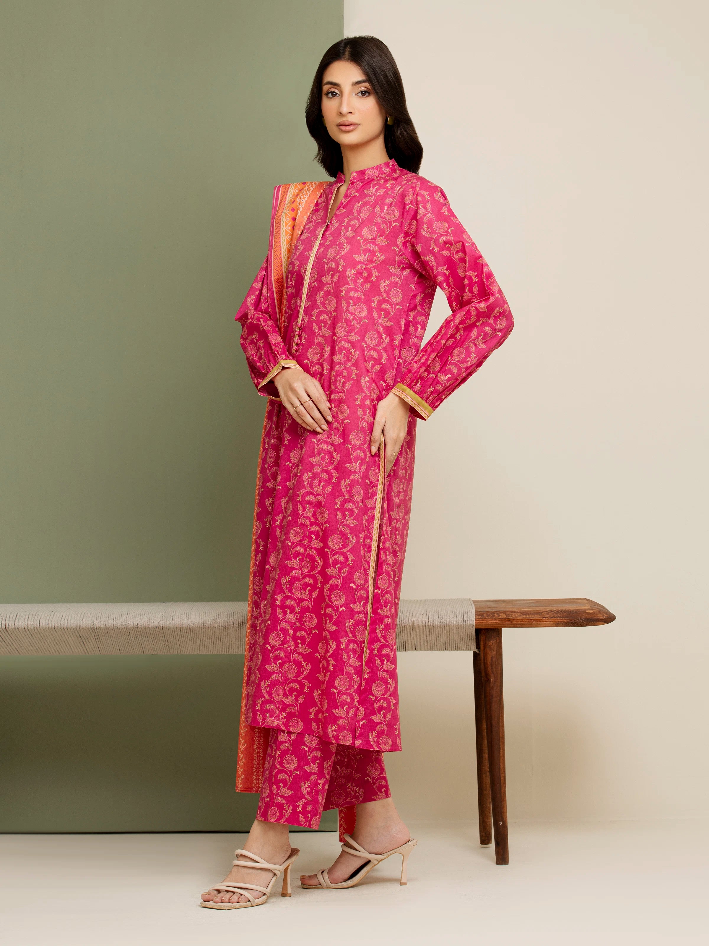 Printed Lawn Suit - EWU5A1-35171-3P - Image 4