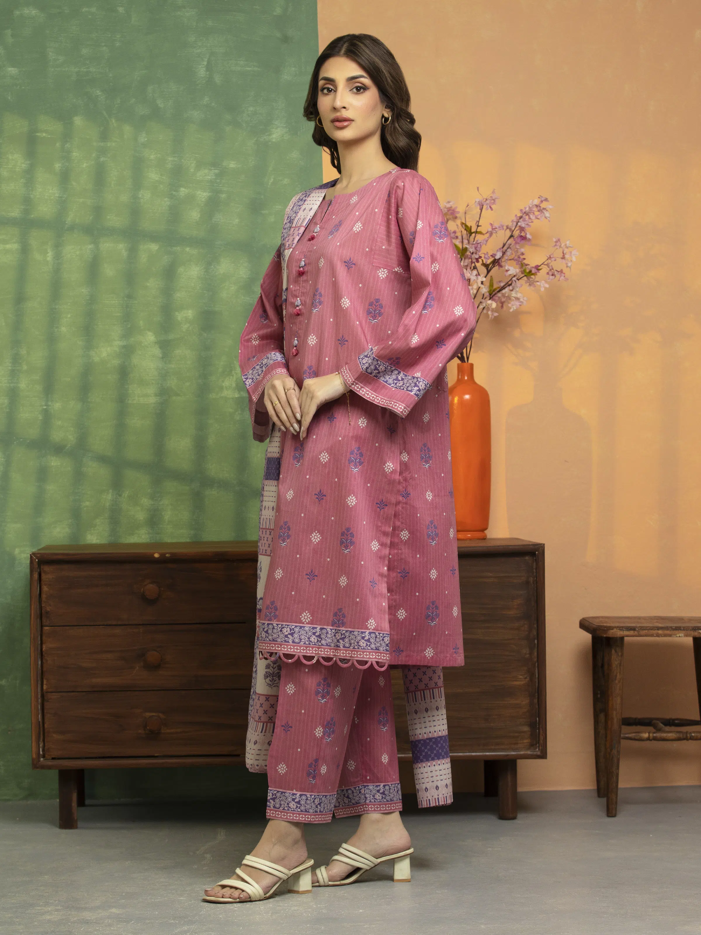 Printed Lawn Suit - EWU5A1-35242-3P - Image 3