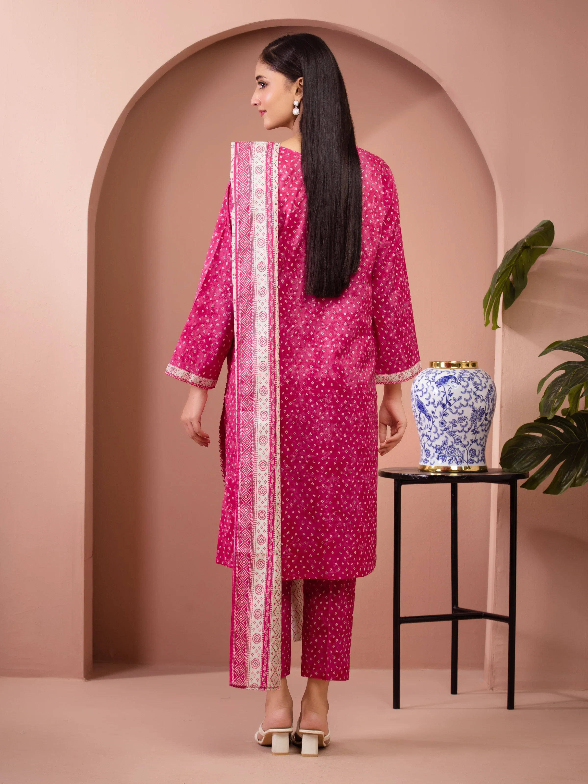 Printed Lawn Suit - EWU5A1-35267-3P - Image 4