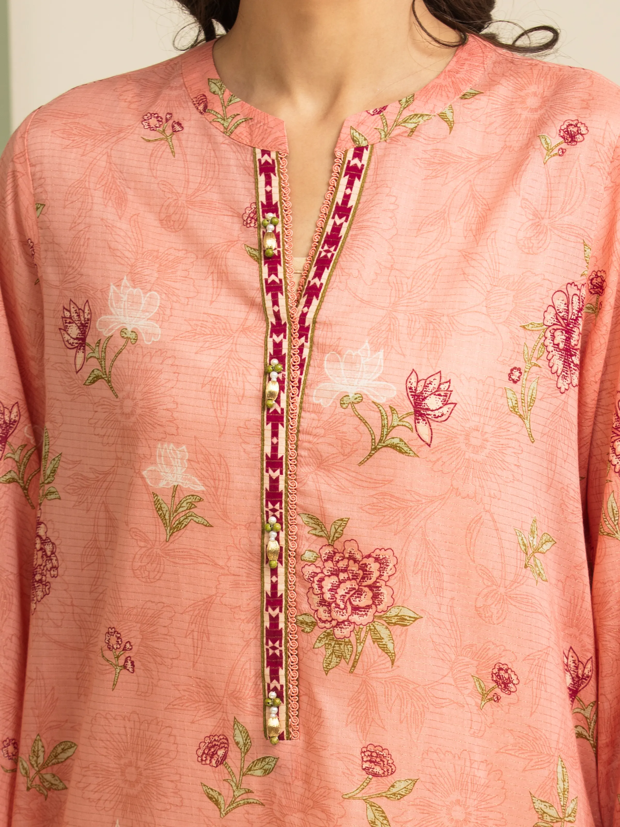 Printed Zari Lawn Suit - EWU5M6-007-3P - Image 3