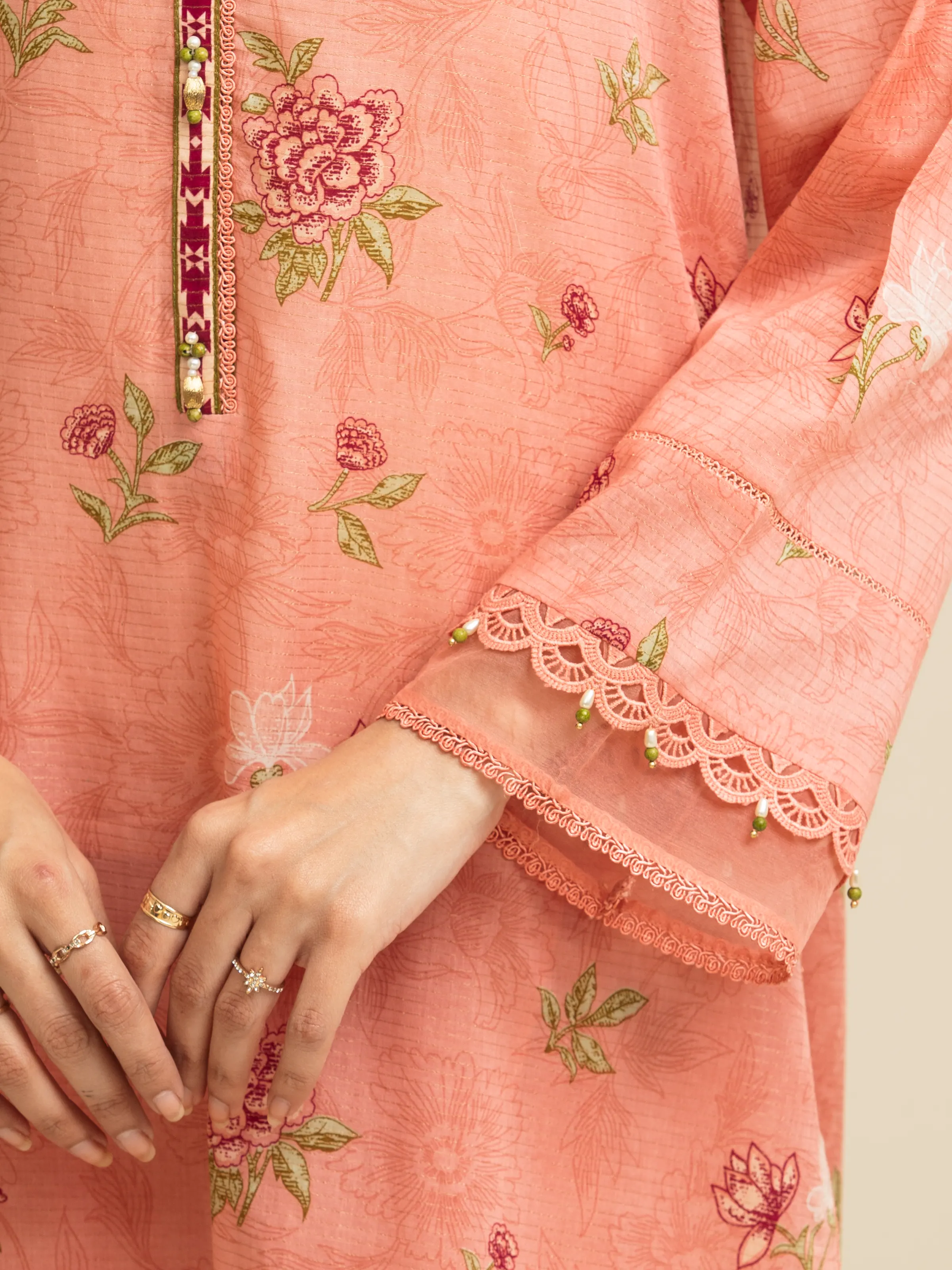 Printed Zari Lawn Suit - EWU5M6-007-3P - Image 4