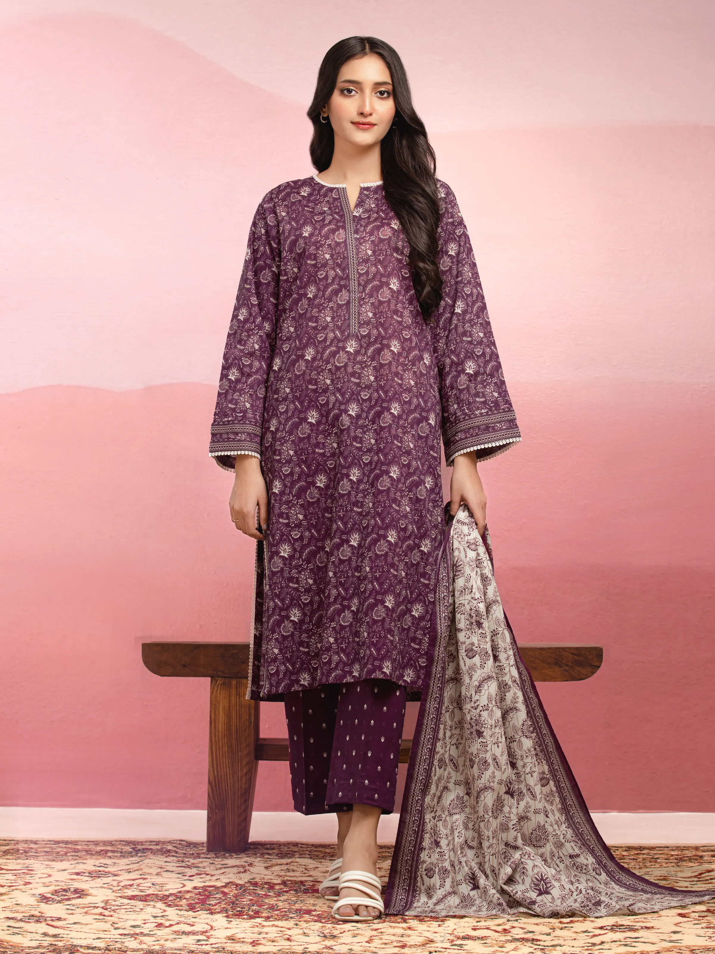 Printed Lawn Suit - EWU5A1-35059-3P