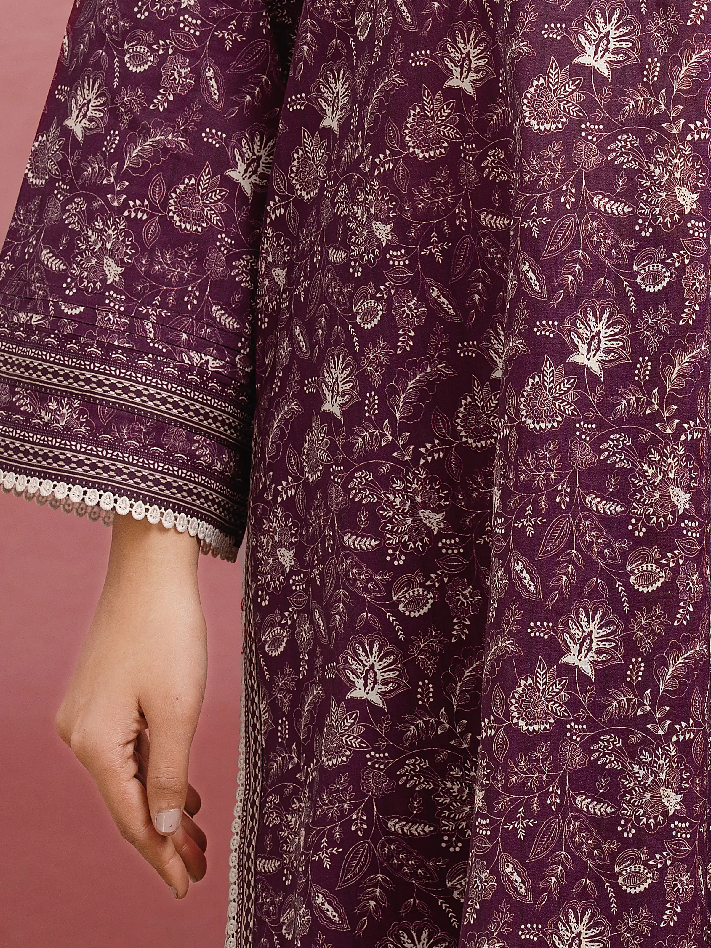 Printed Lawn Suit - EWU5A1-35059-3P - Image 3