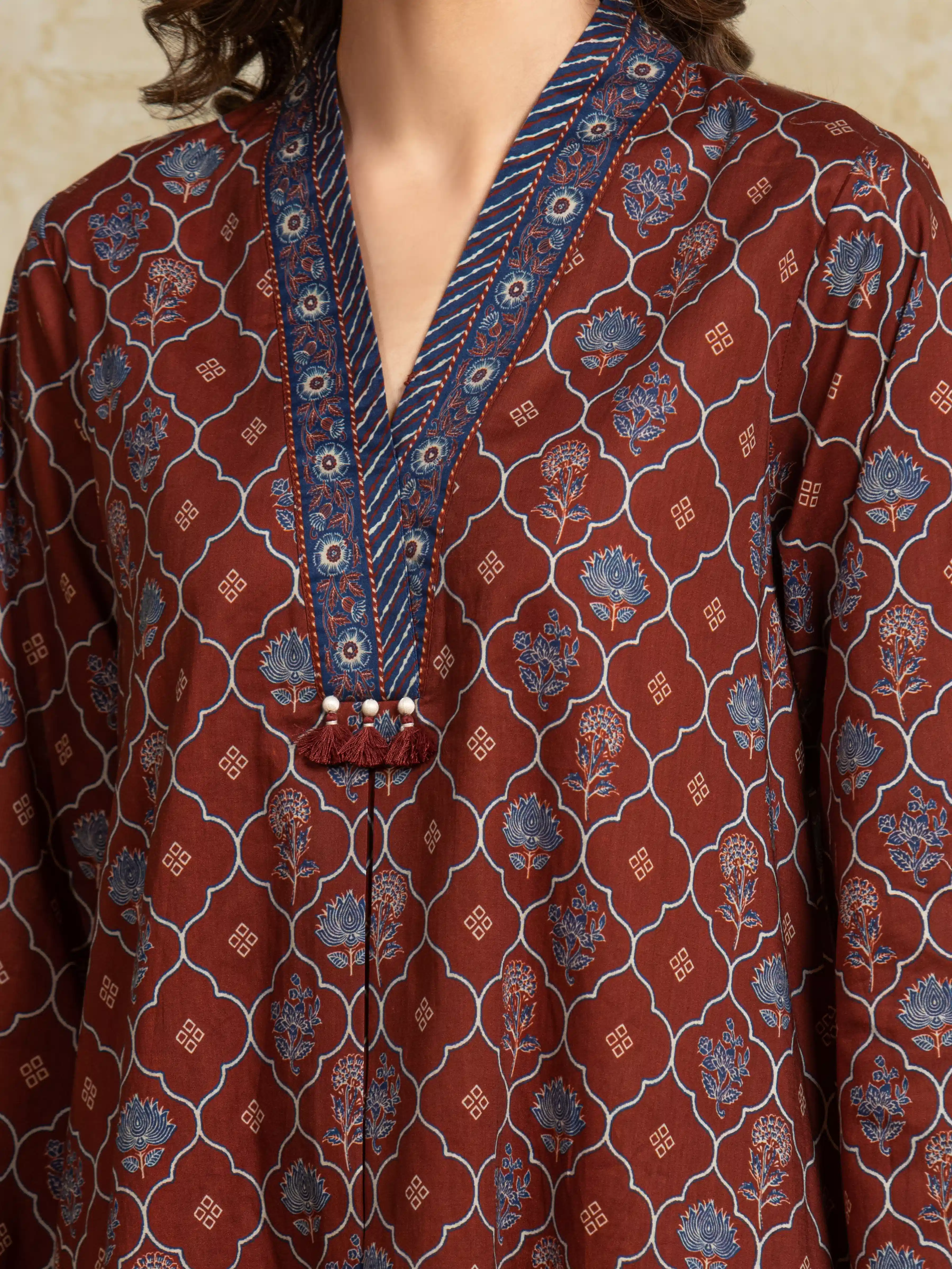 Printed Khaddar Shirt Dupatta - EWU5A3-35914SD - Image 4