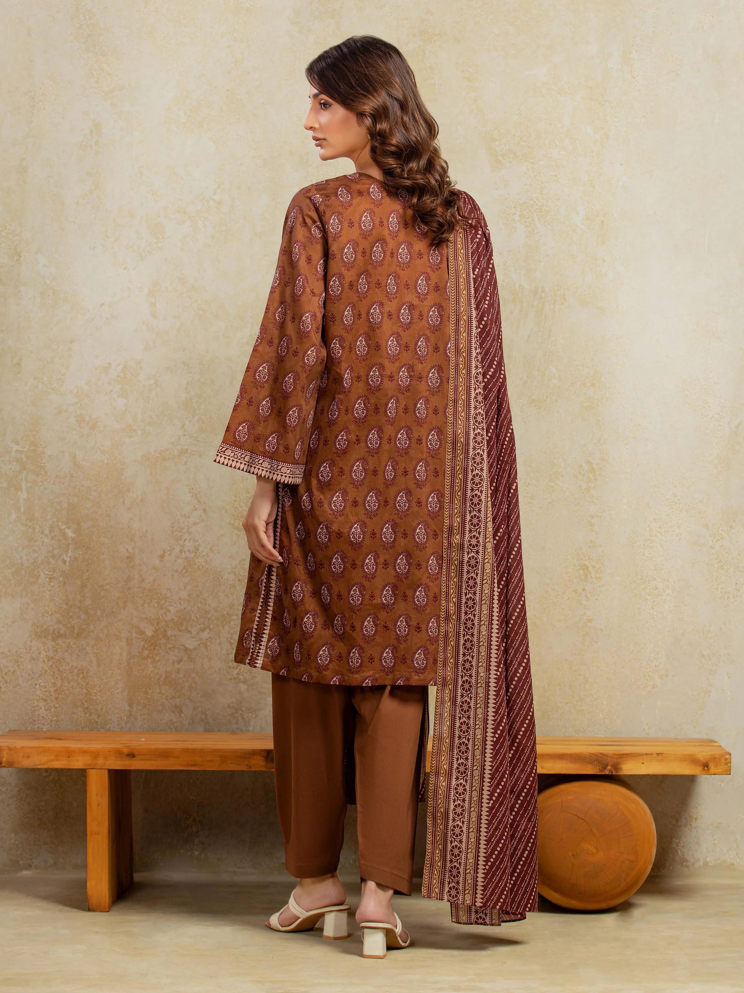 Printed Khaddar Shirt - EWU5A3-35976S - Image 6