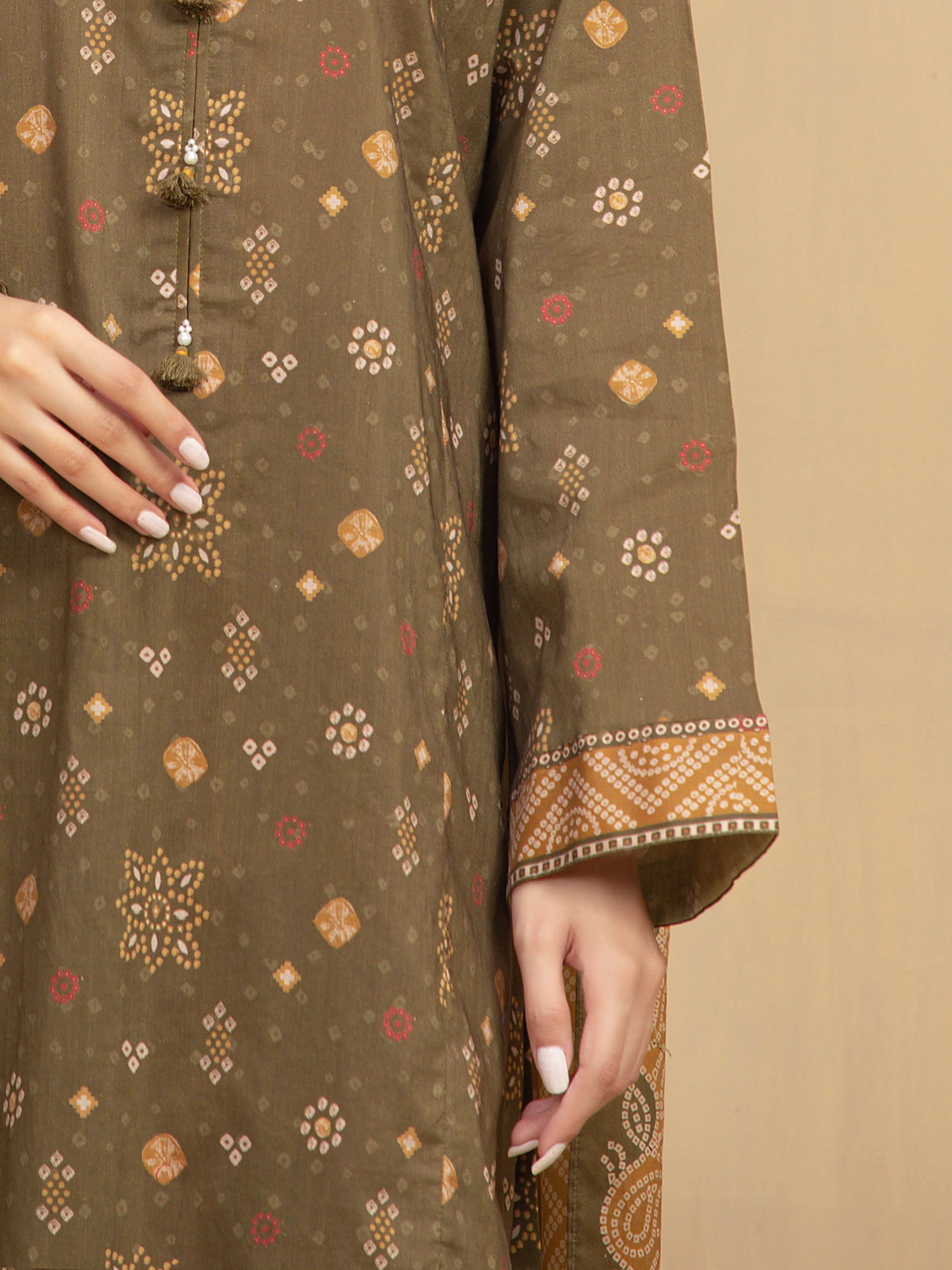Printed Khaddar Suit - EWU5A3-36001-3P - Image 4
