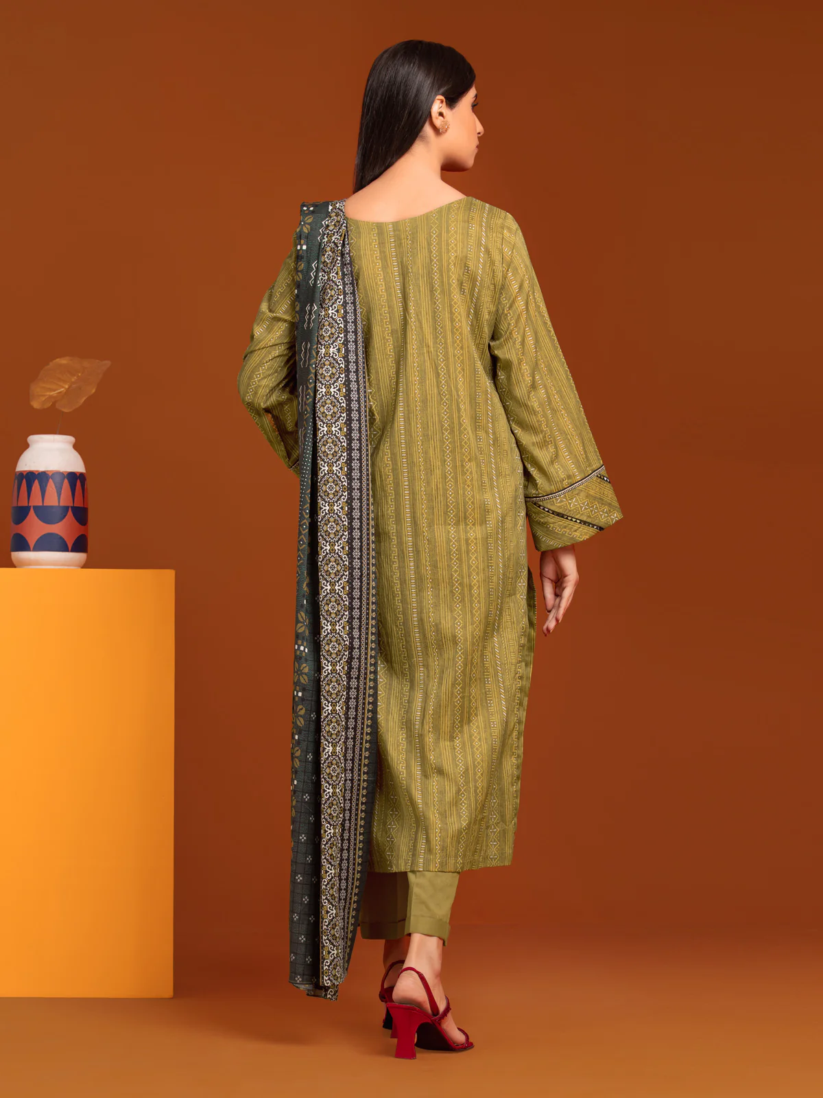 Printed Khaddar Shirt - EWU23A3-27170S - Image 6