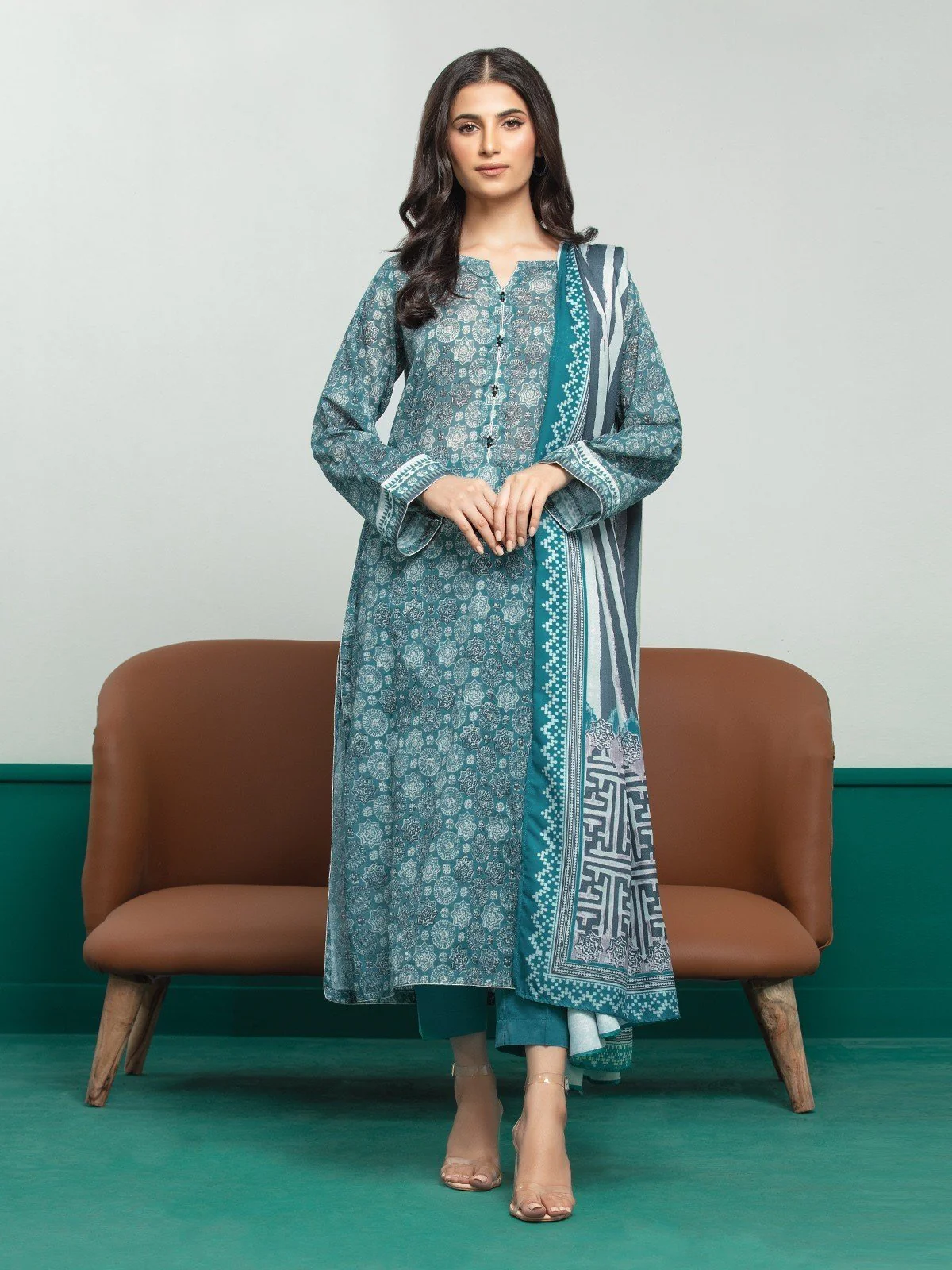 Printed Khaddar Suit - EWU23A3S-27639-3P