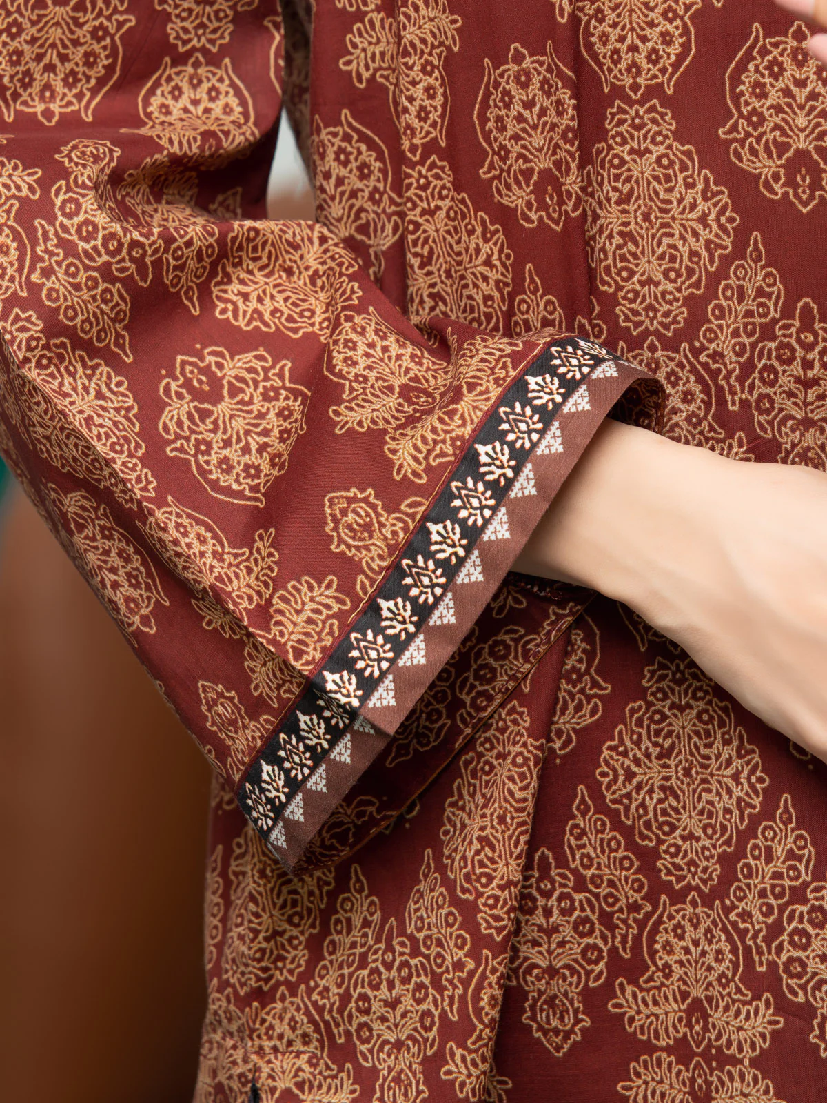 Printed Khaddar Shirt - EWU23A3S-27642S - Image 6