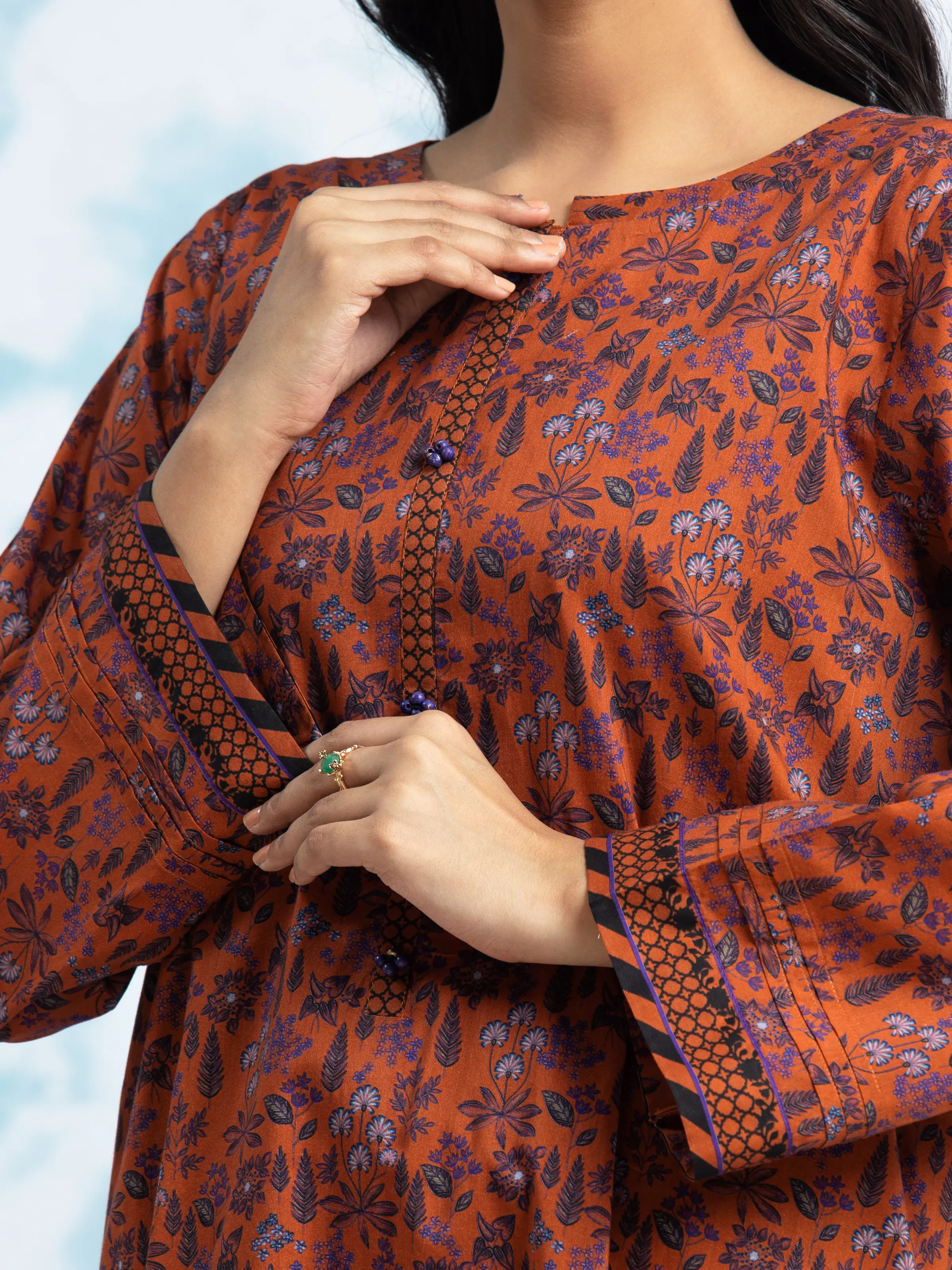 Printed Khaddar Suit - EWU24A3-29707-3P - Image 3