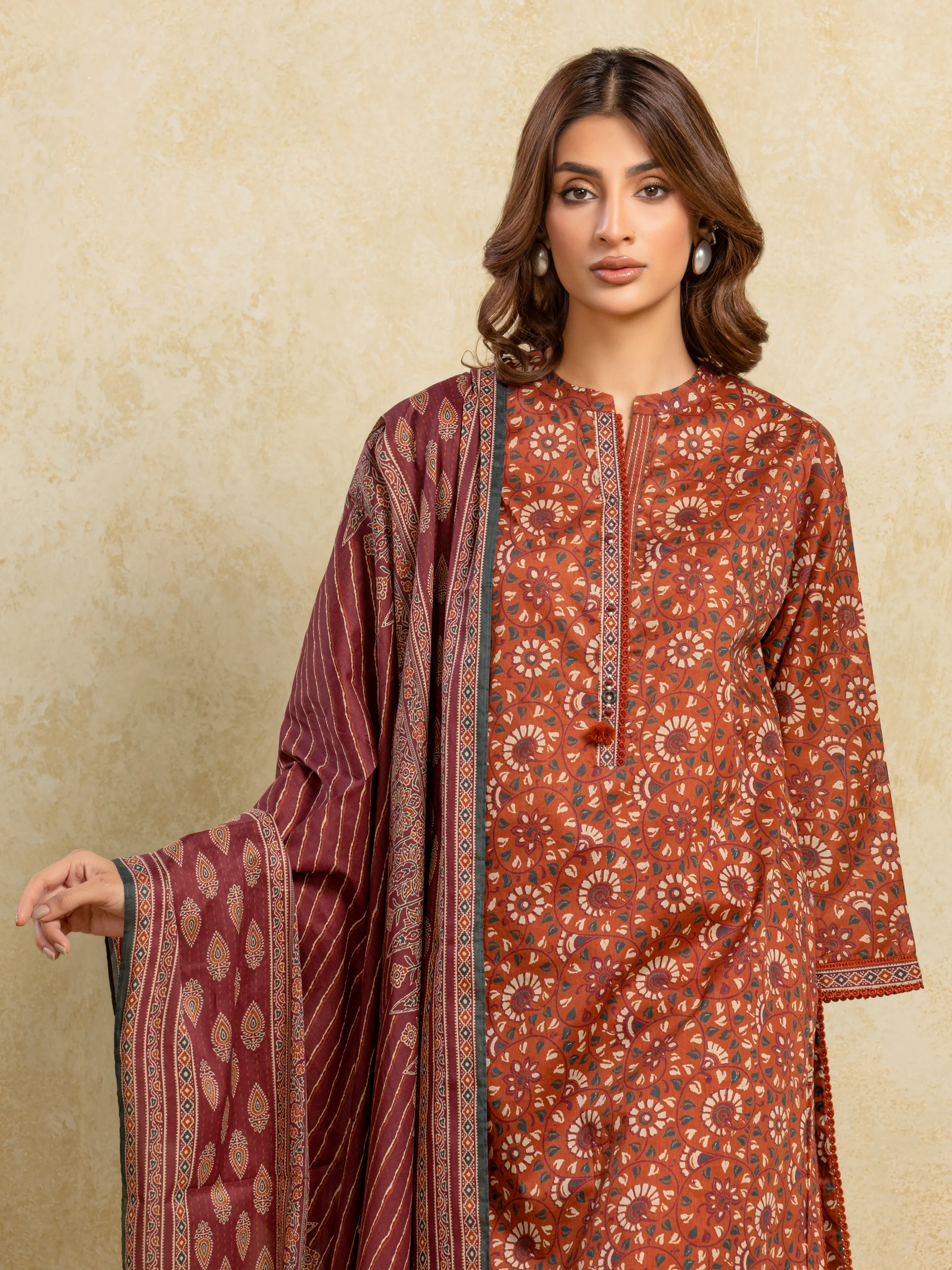 Printed Khaddar Suit - EWU5A3-35977-3P - Image 2