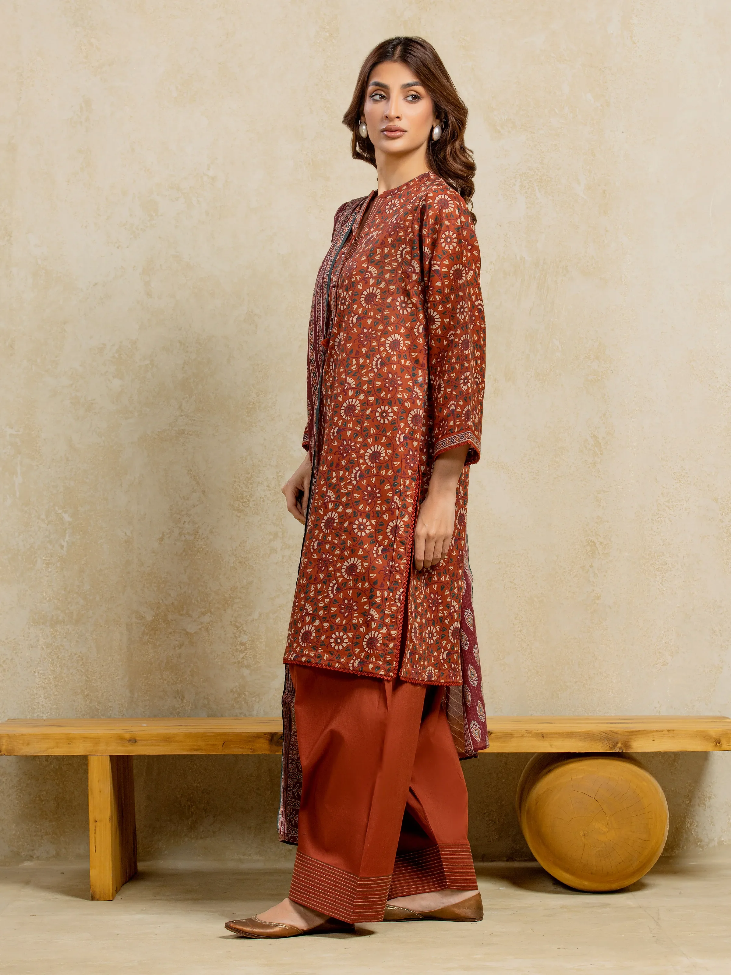 Printed Khaddar Suit - EWU5A3-35977-3P - Image 5