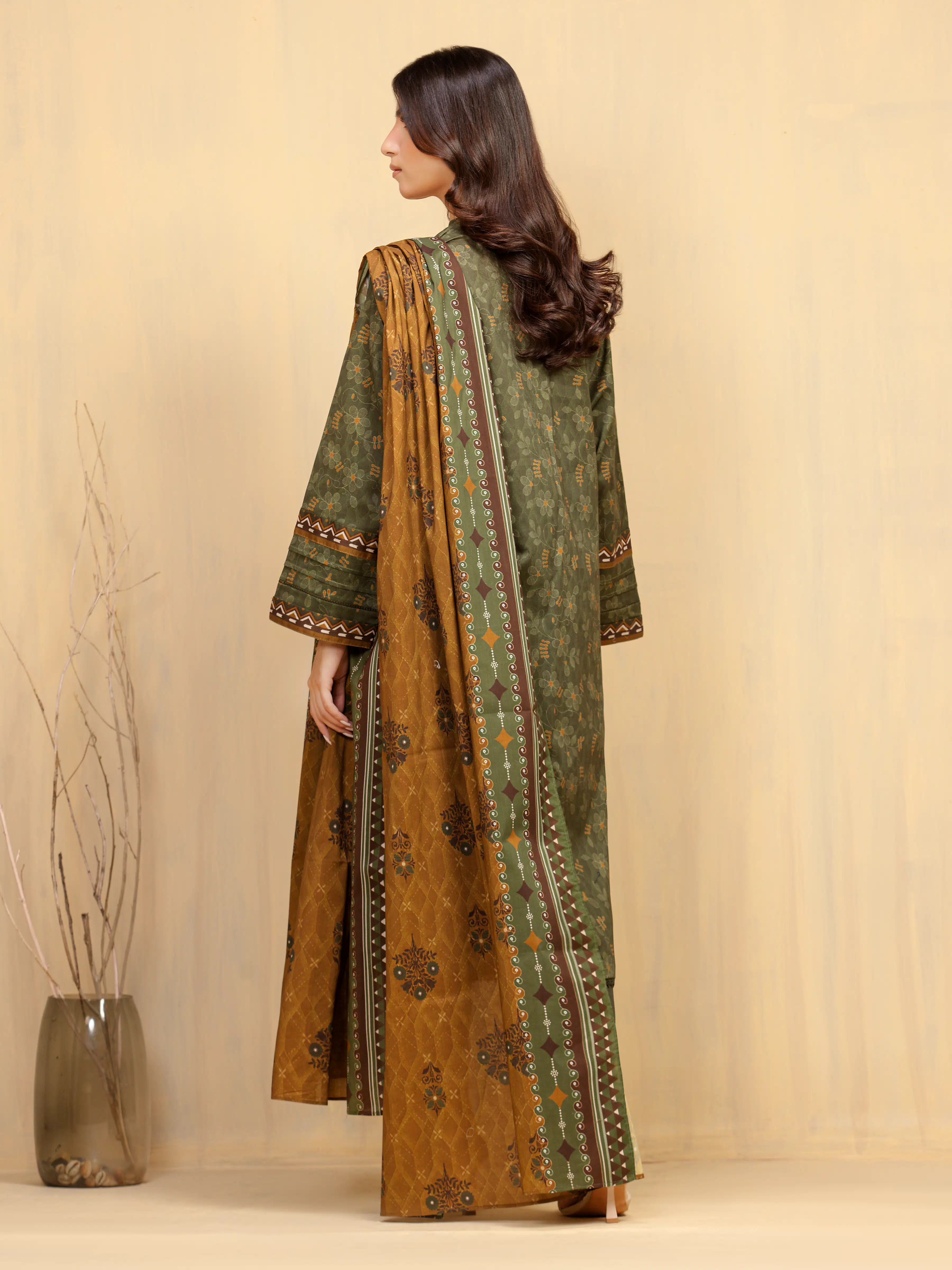 Printed Khaddar Shirt - EWU5A3-36013S - Image 6