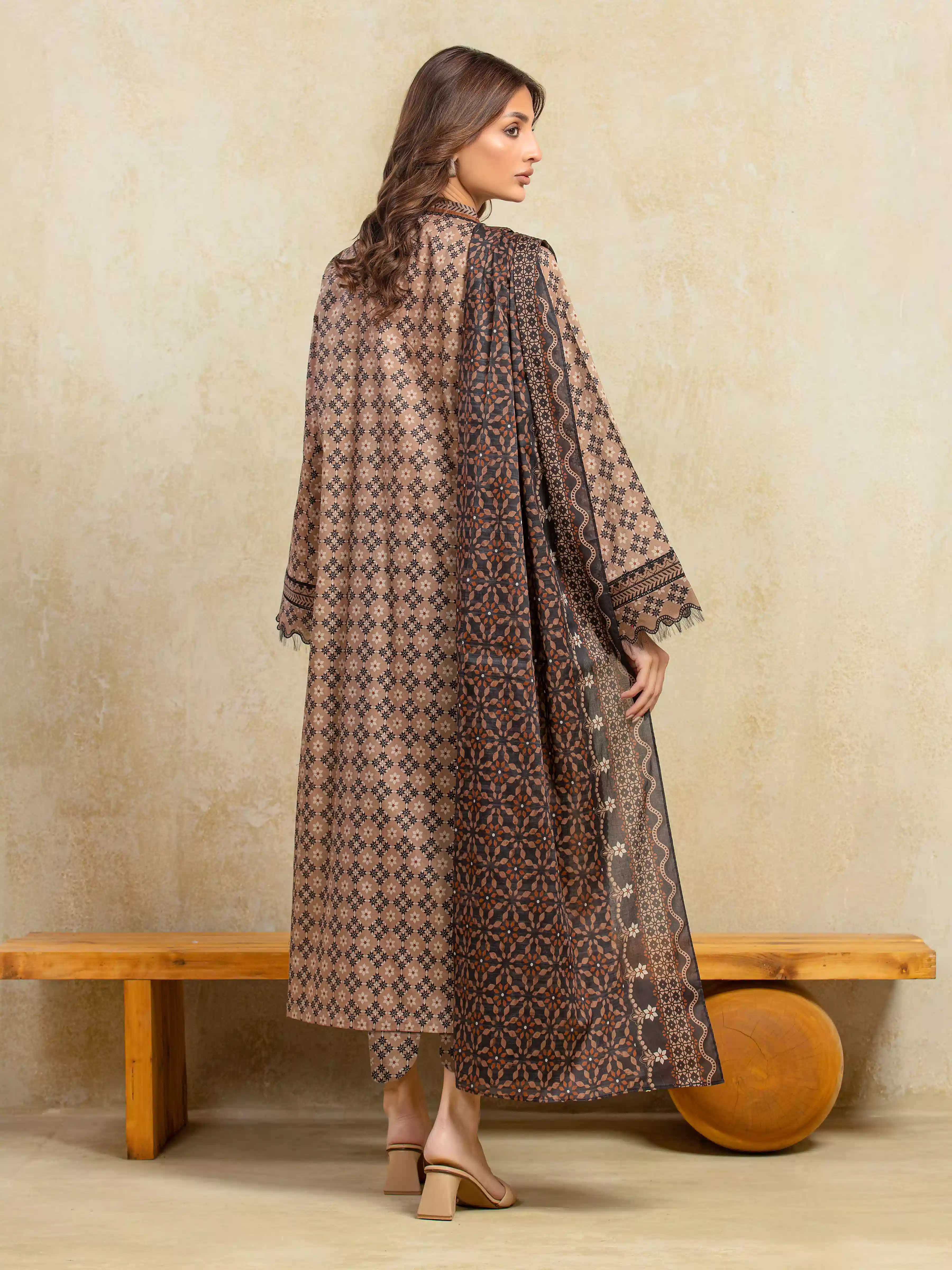 Printed Khaddar Shirt - EWU5A3-36101S - Image 6