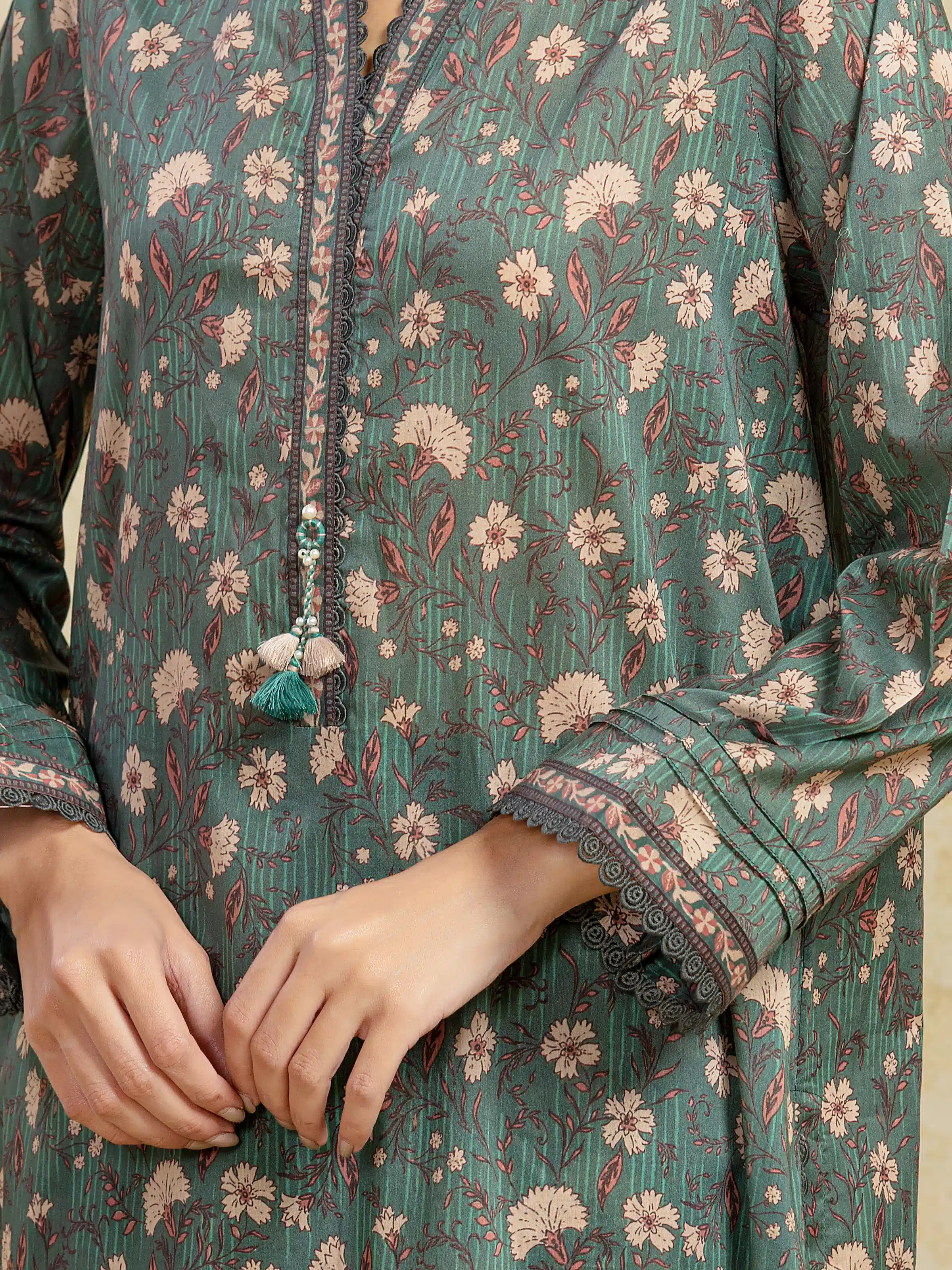 Printed Khaddar Shirt - EWU5A3-36104S - Image 3
