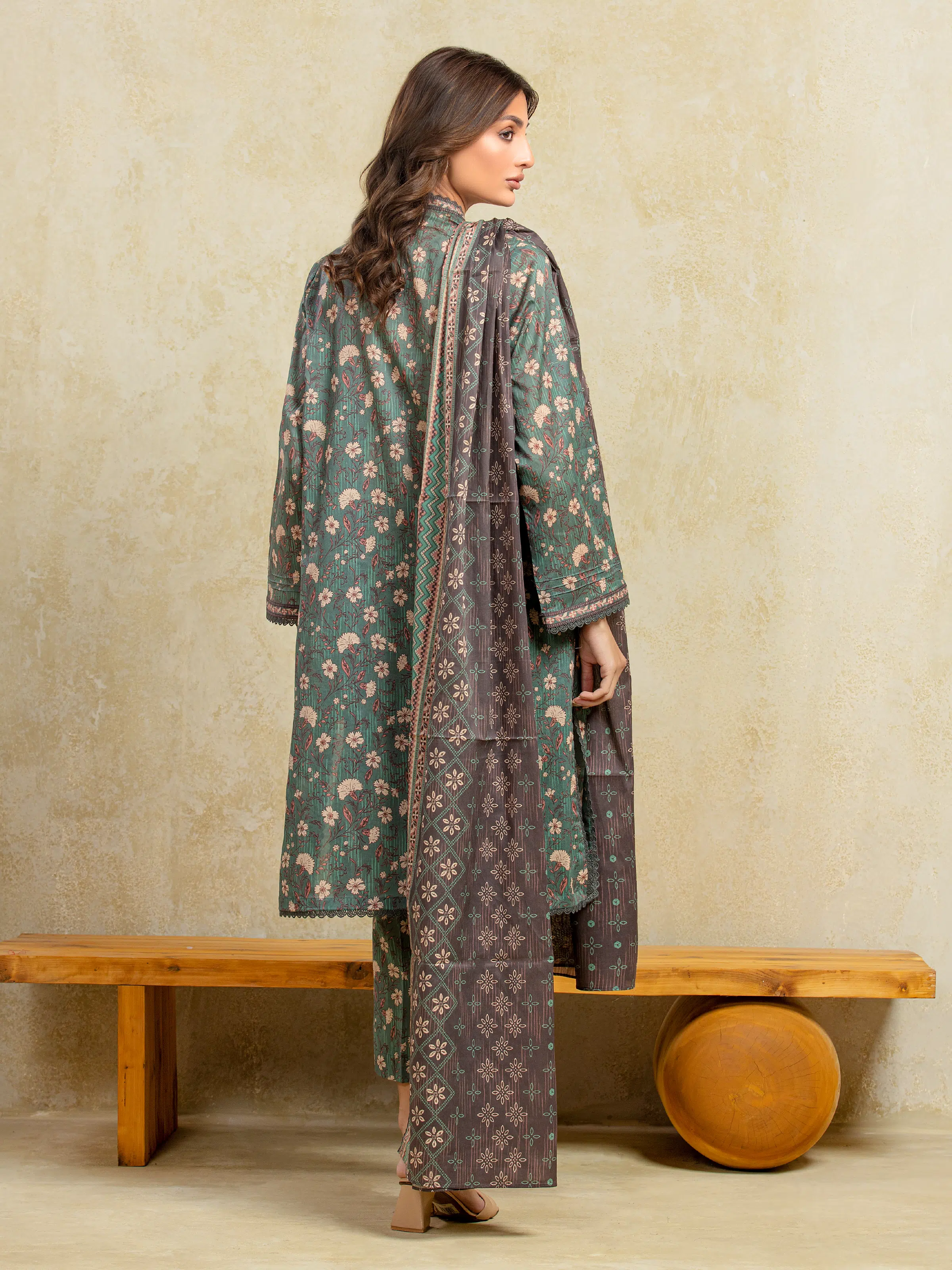 Printed Khaddar Shirt - EWU5A3-36104S - Image 6