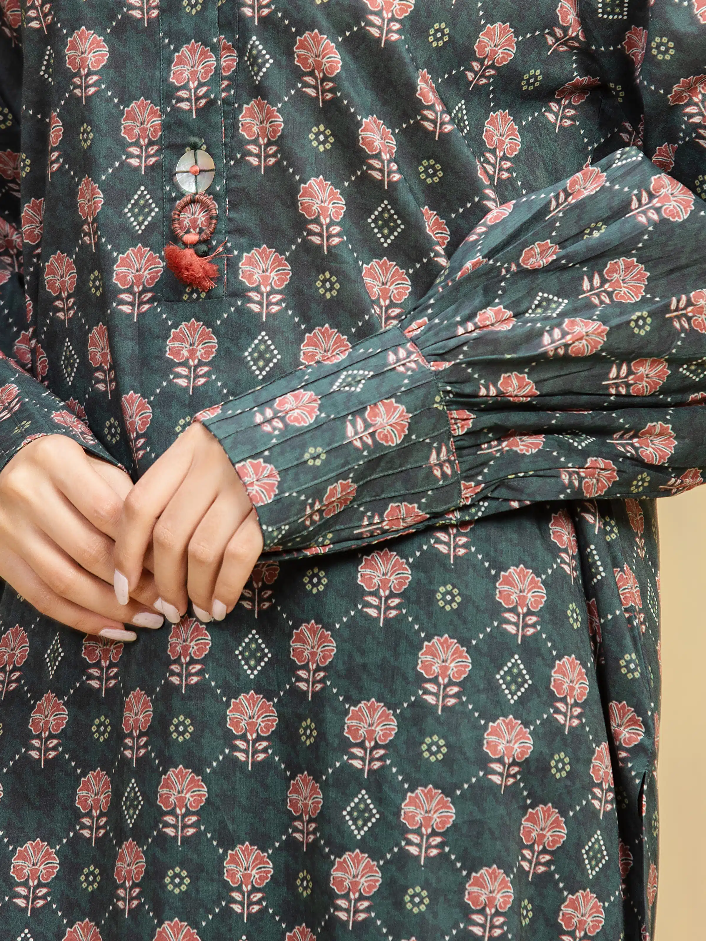 Printed Khaddar Shirt - EWU5A3-36121S - Image 4