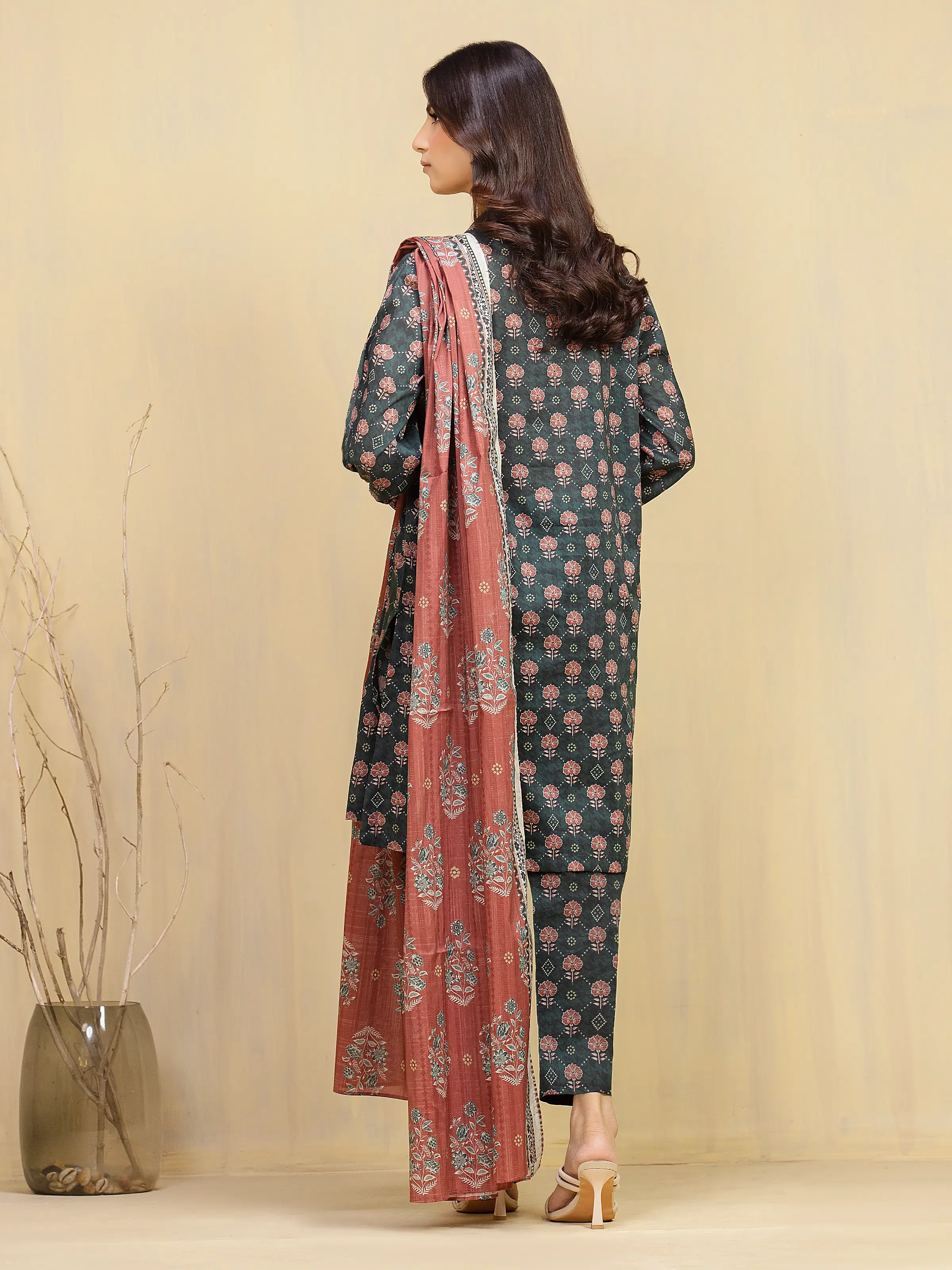 Printed Khaddar Shirt - EWU5A3-36121S - Image 5
