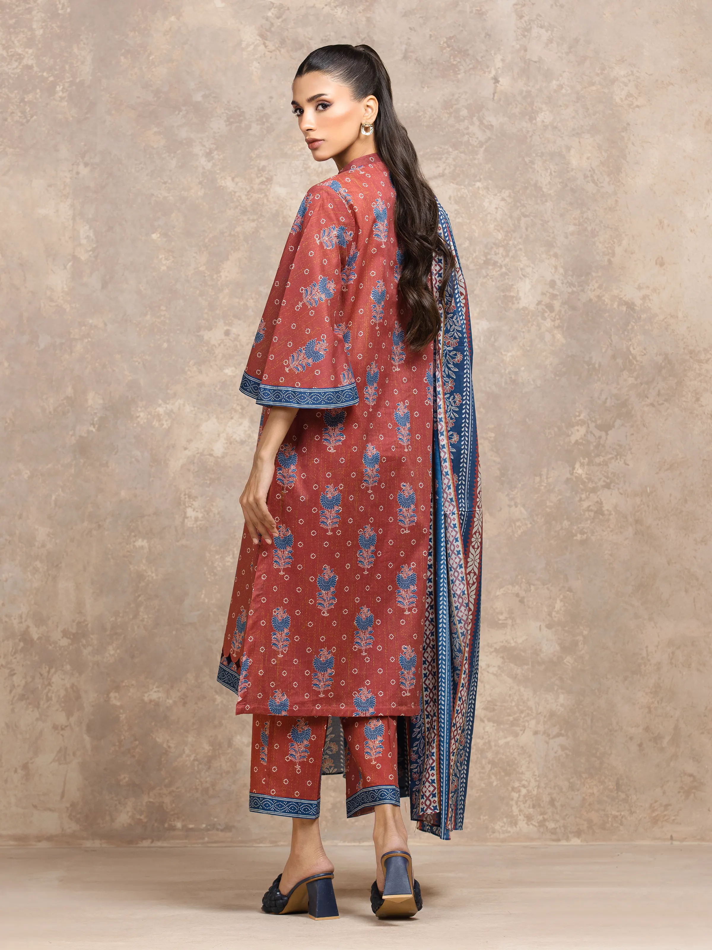 Printed Khaddar Shirt - EWU5A3-36131S - Image 5