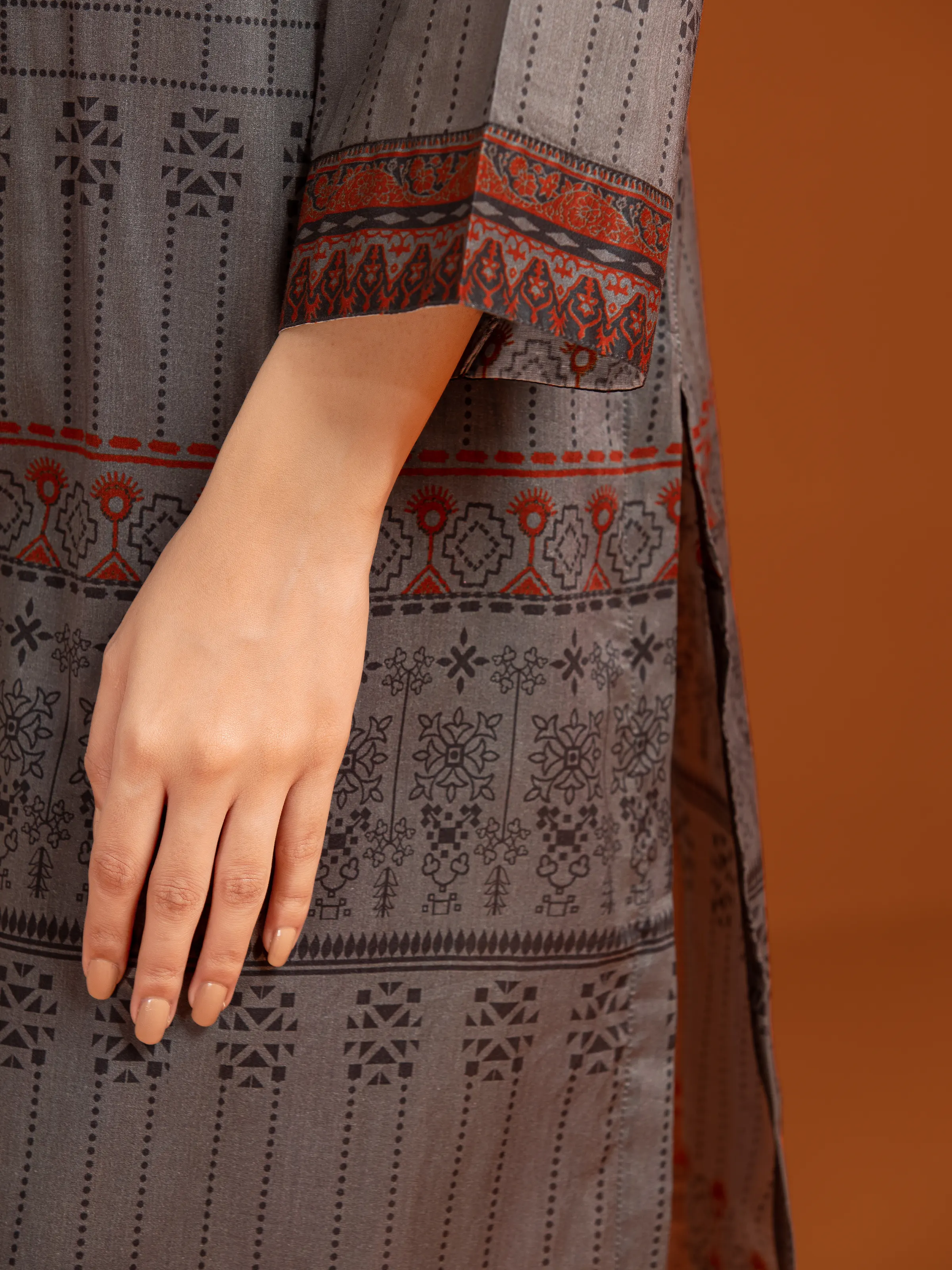 Printed Khaddar Shirt Trouser - EWU24A3-27139ST - Image 5