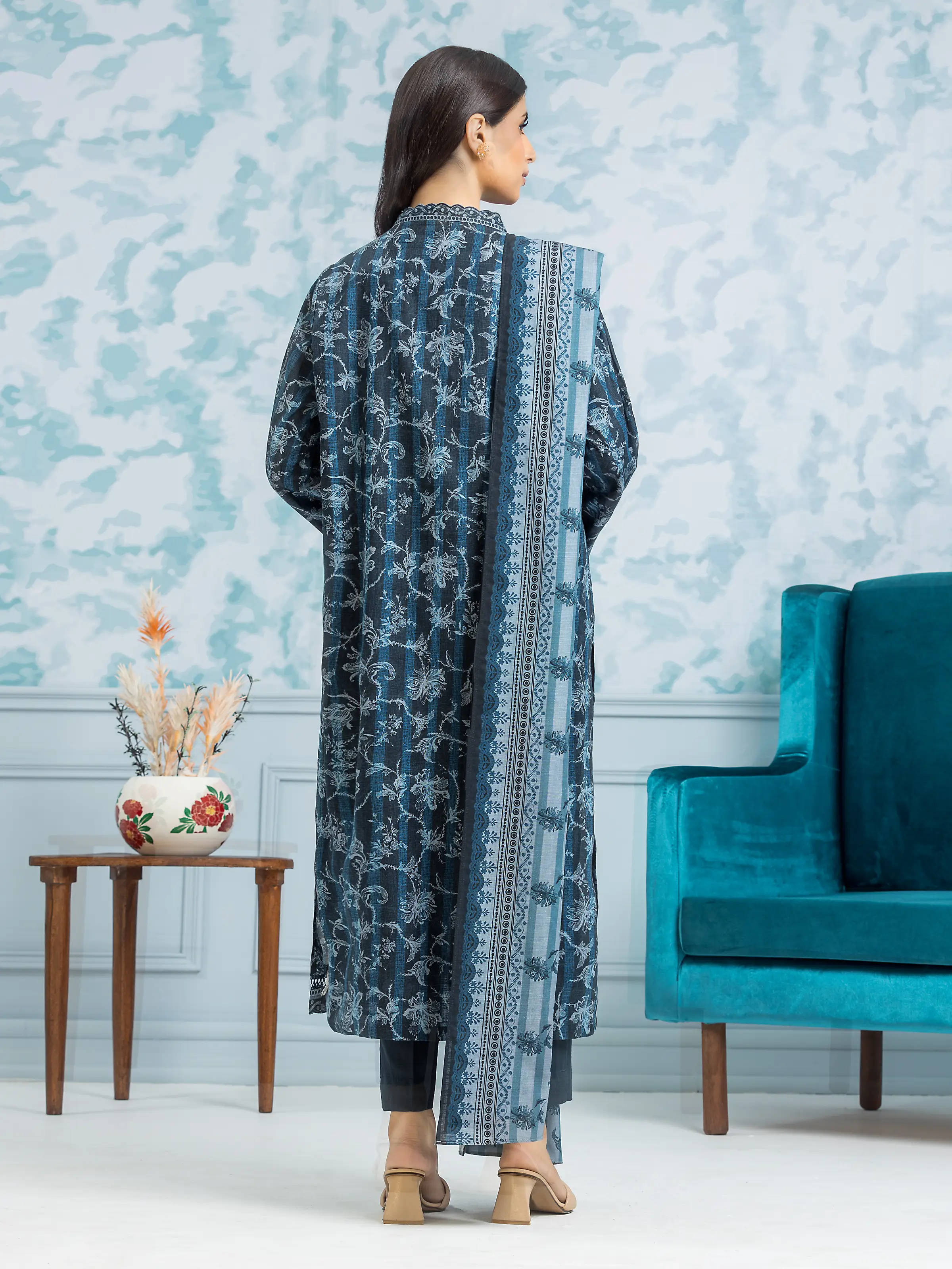 Printed Khaddar Shirt Trouser - EWU24A3-29303ST - Image 2
