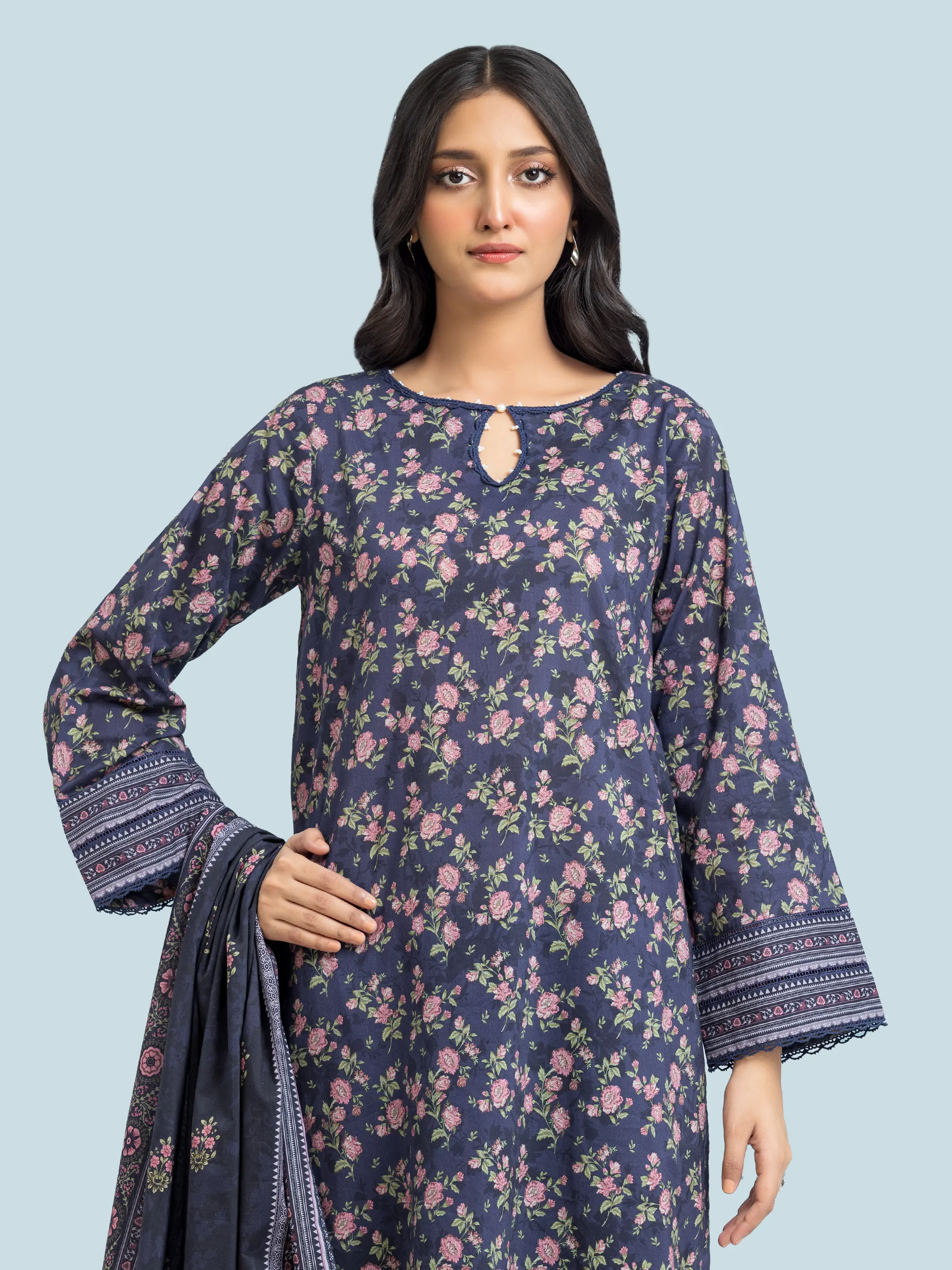 Printed Khaddar Shirt Trouser - EWU24A3-29650ST - Image 3