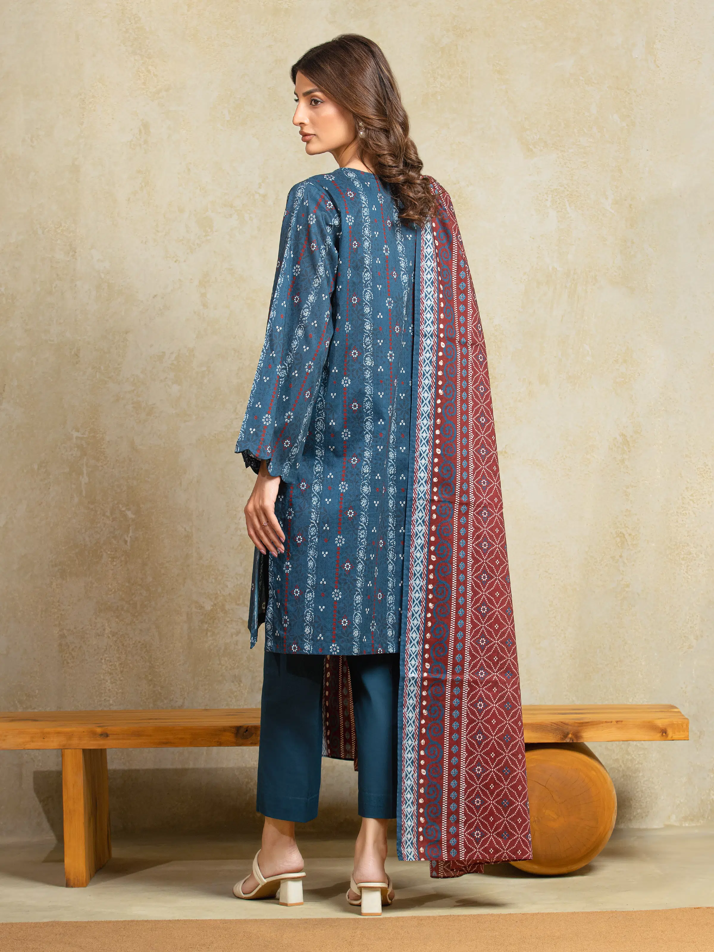 Printed Khaddar Shirt Trouser - EWU5A3-35909ST - Image 6