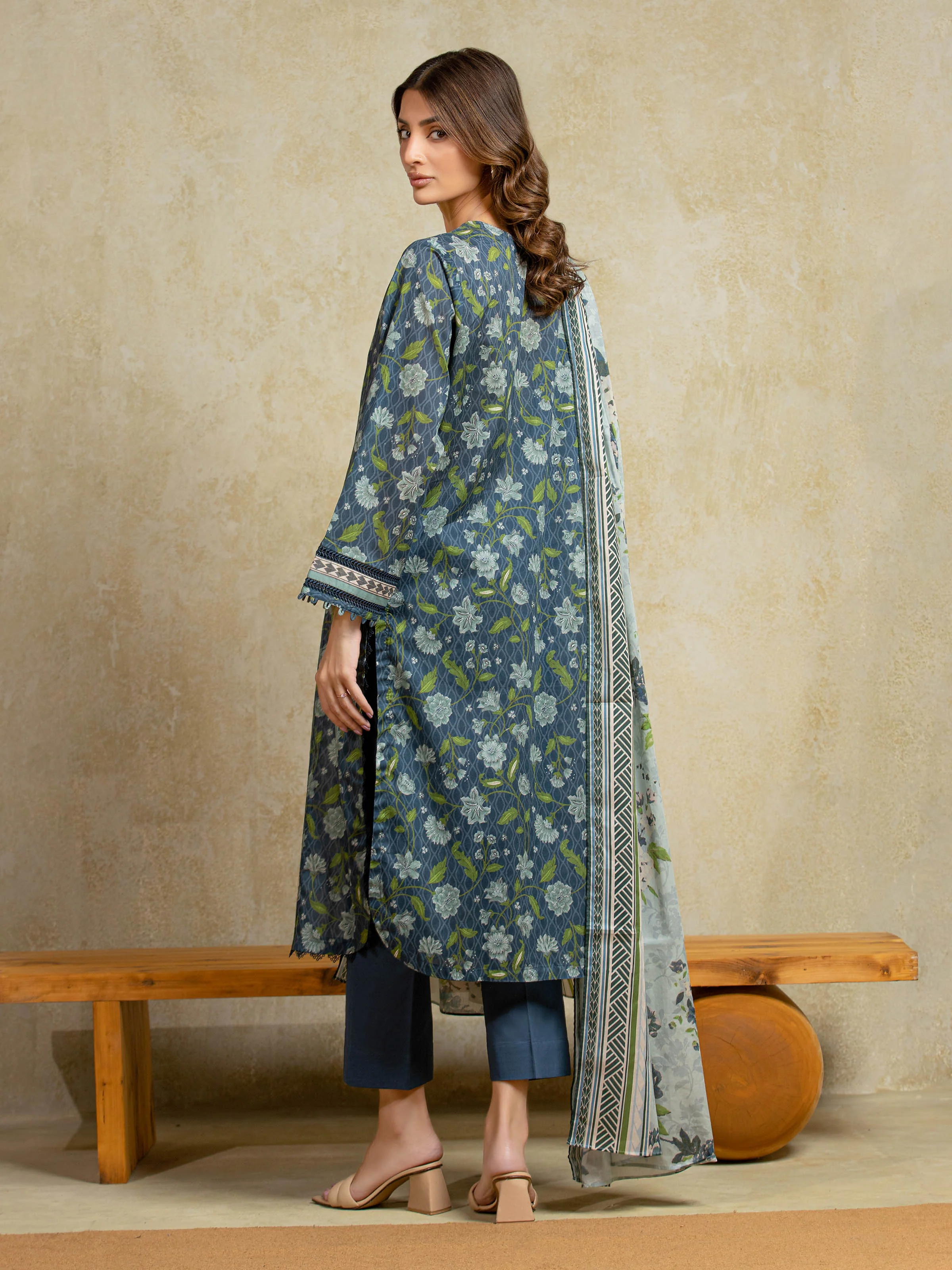 Printed Khaddar Shirt - EWU5A3-35932S - Image 2