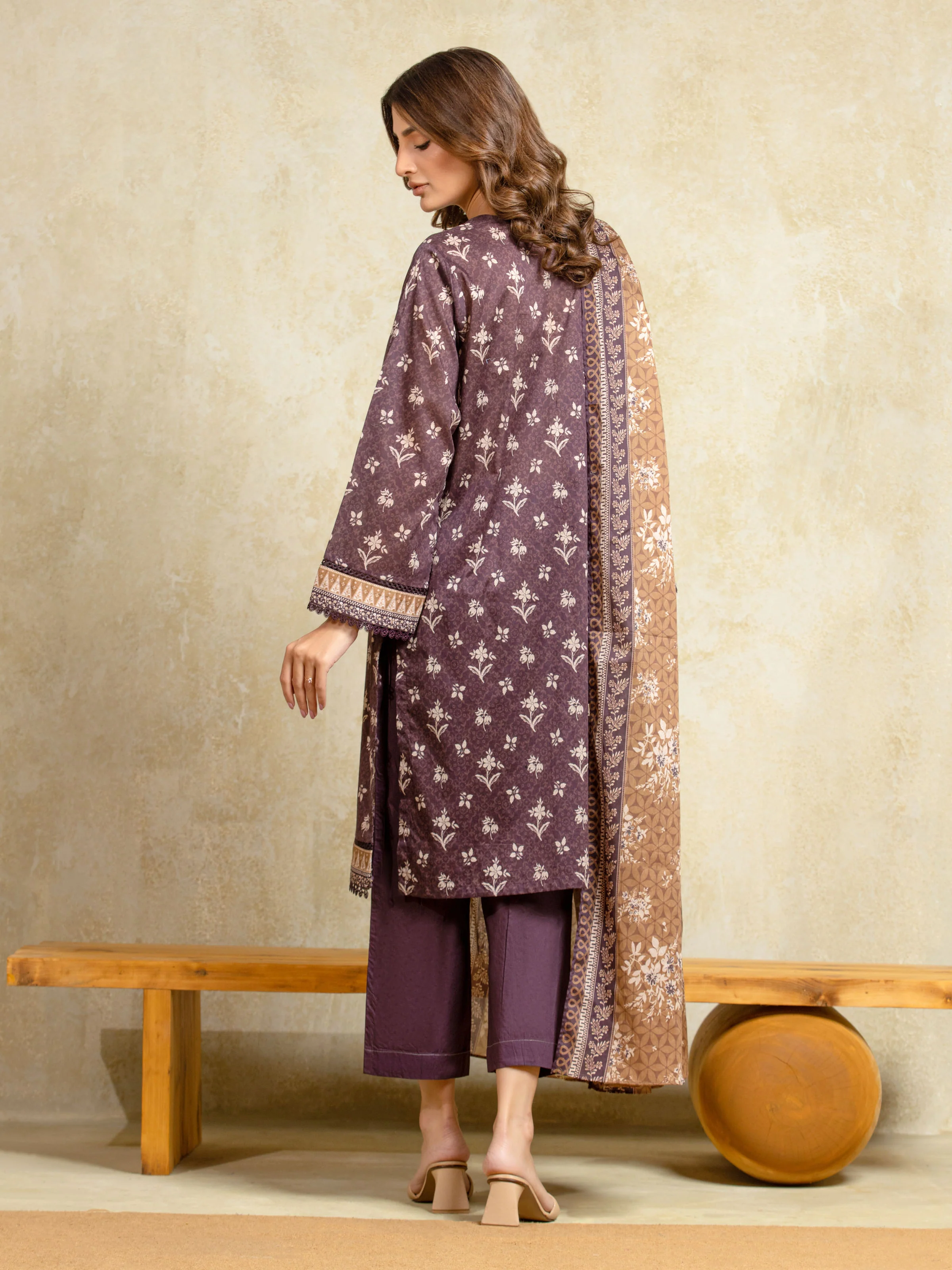 Printed Khaddar Shirt Trouser - EWU5A3-35956ST - Image 6