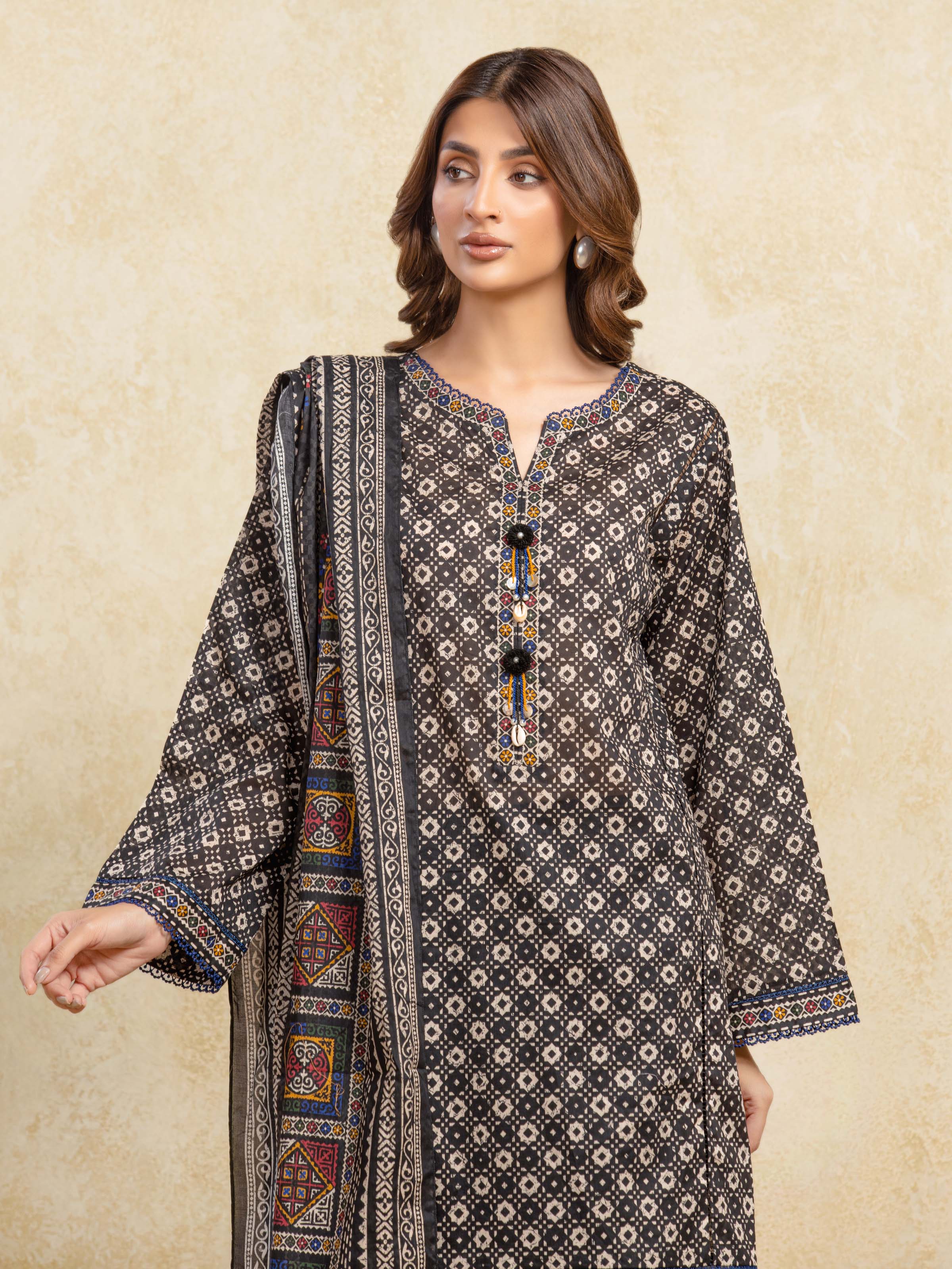 Printed Khaddar Shirt Trouser - EWU5A3-35979ST - Image 2