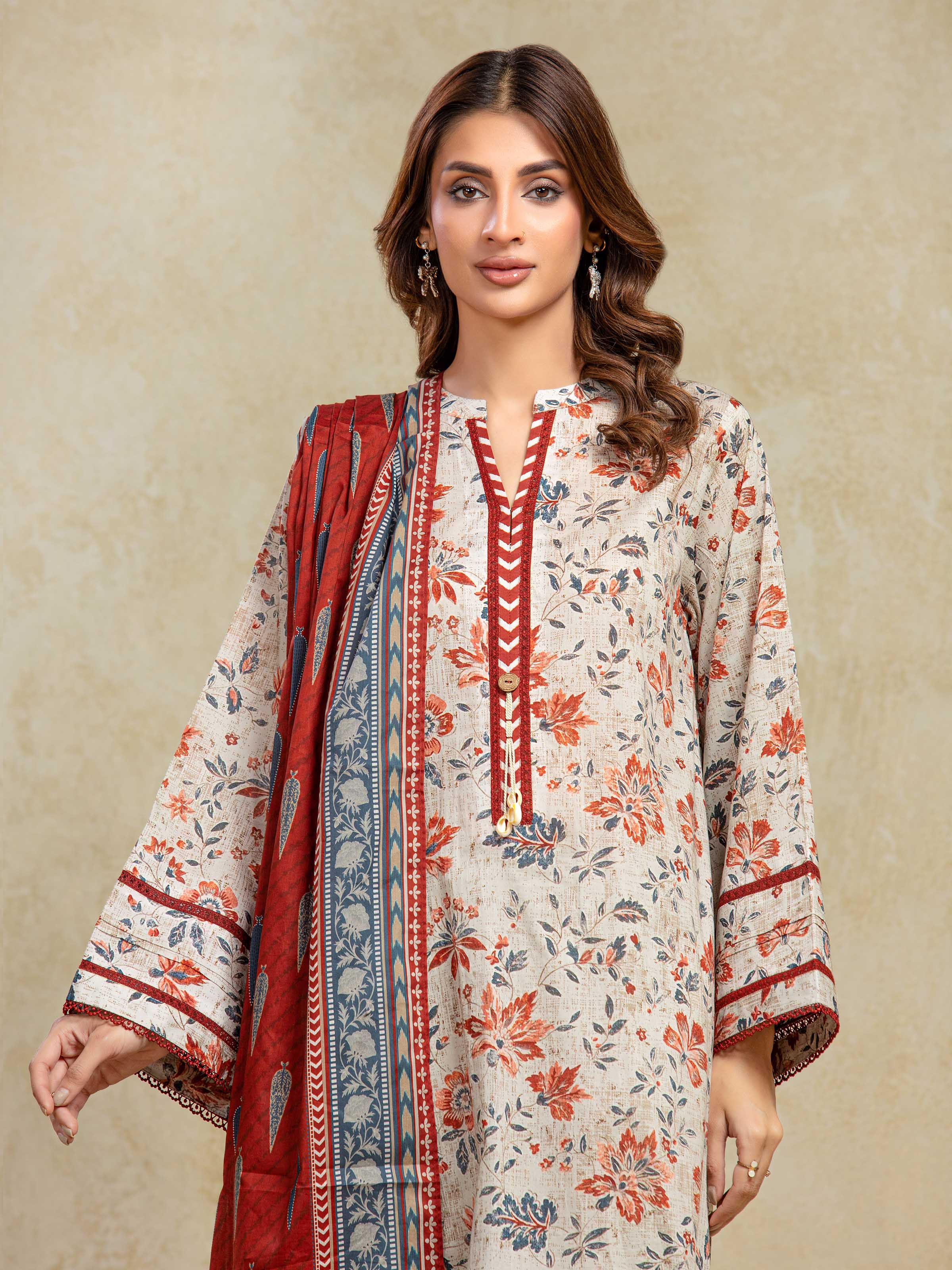 Printed Khaddar Shirt Trouser - EWU5A3-35993ST - Image 2