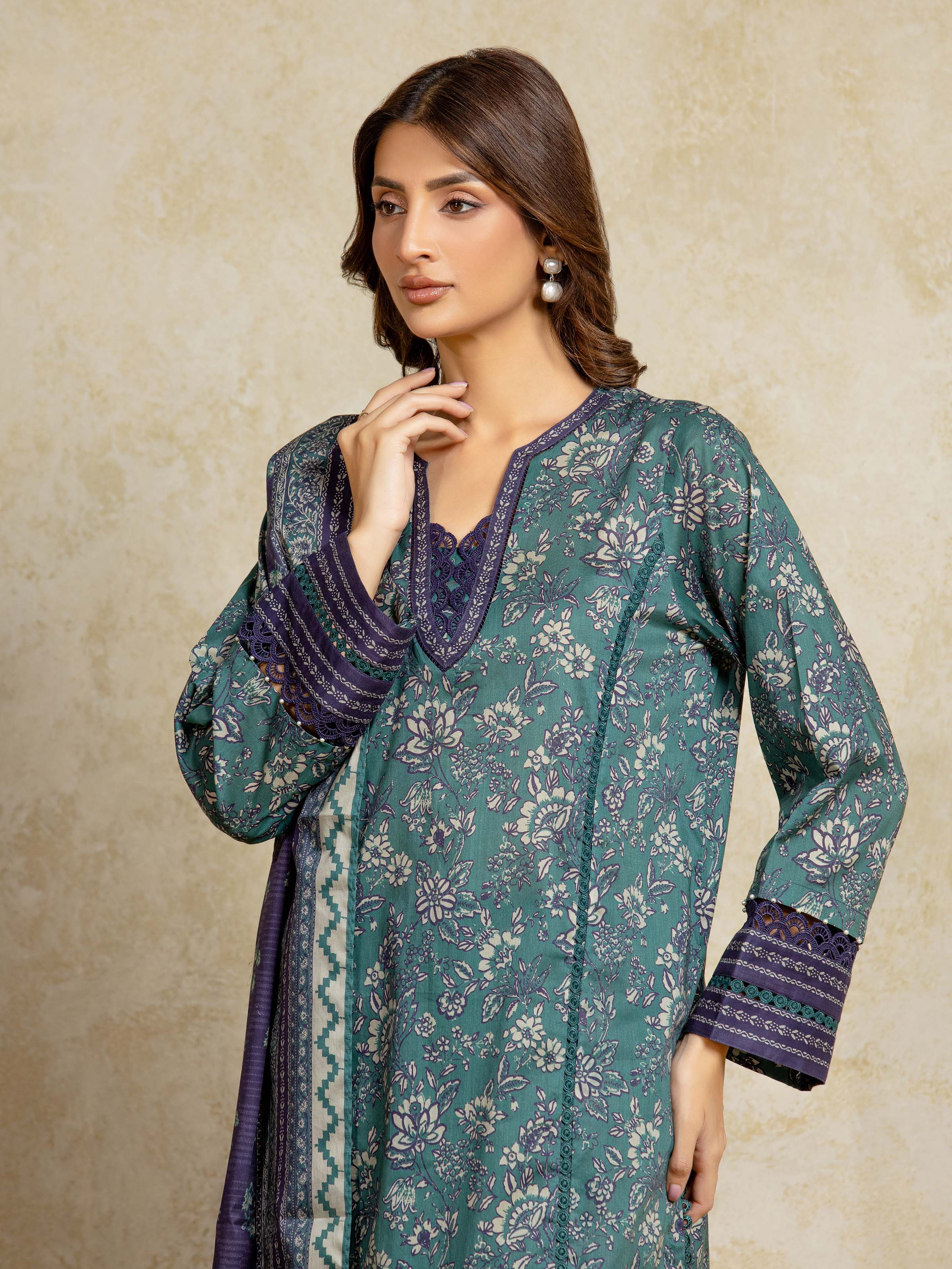 Printed Khaddar Shirt Trouser - EWU5A3-35996ST - Image 2