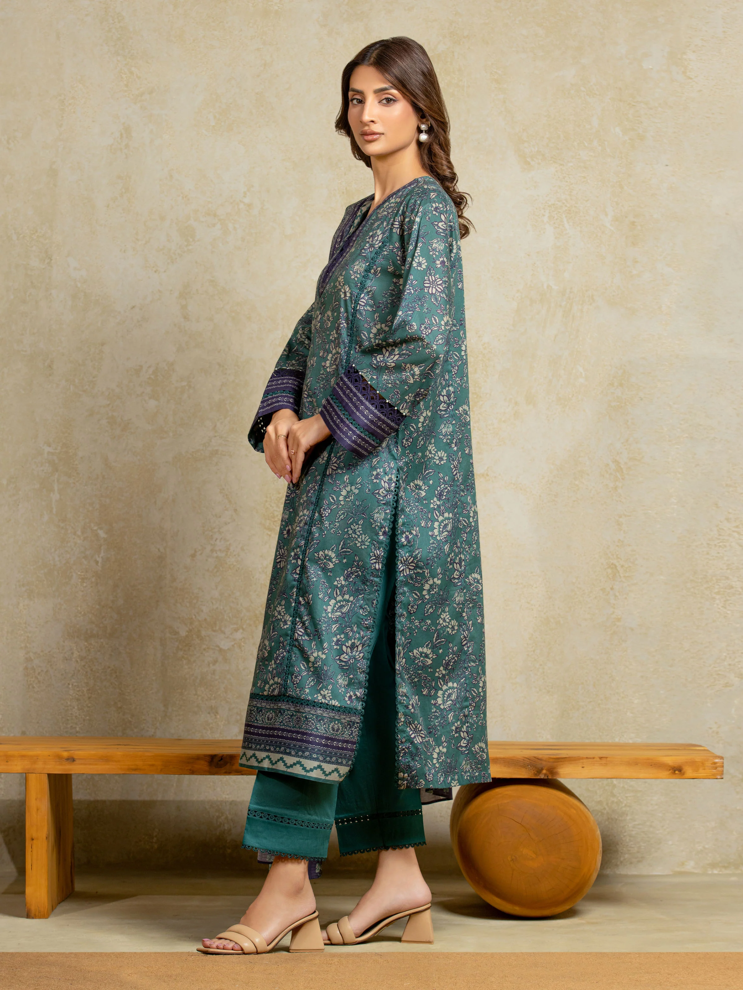 Printed Khaddar Shirt Trouser - EWU5A3-35996ST - Image 4