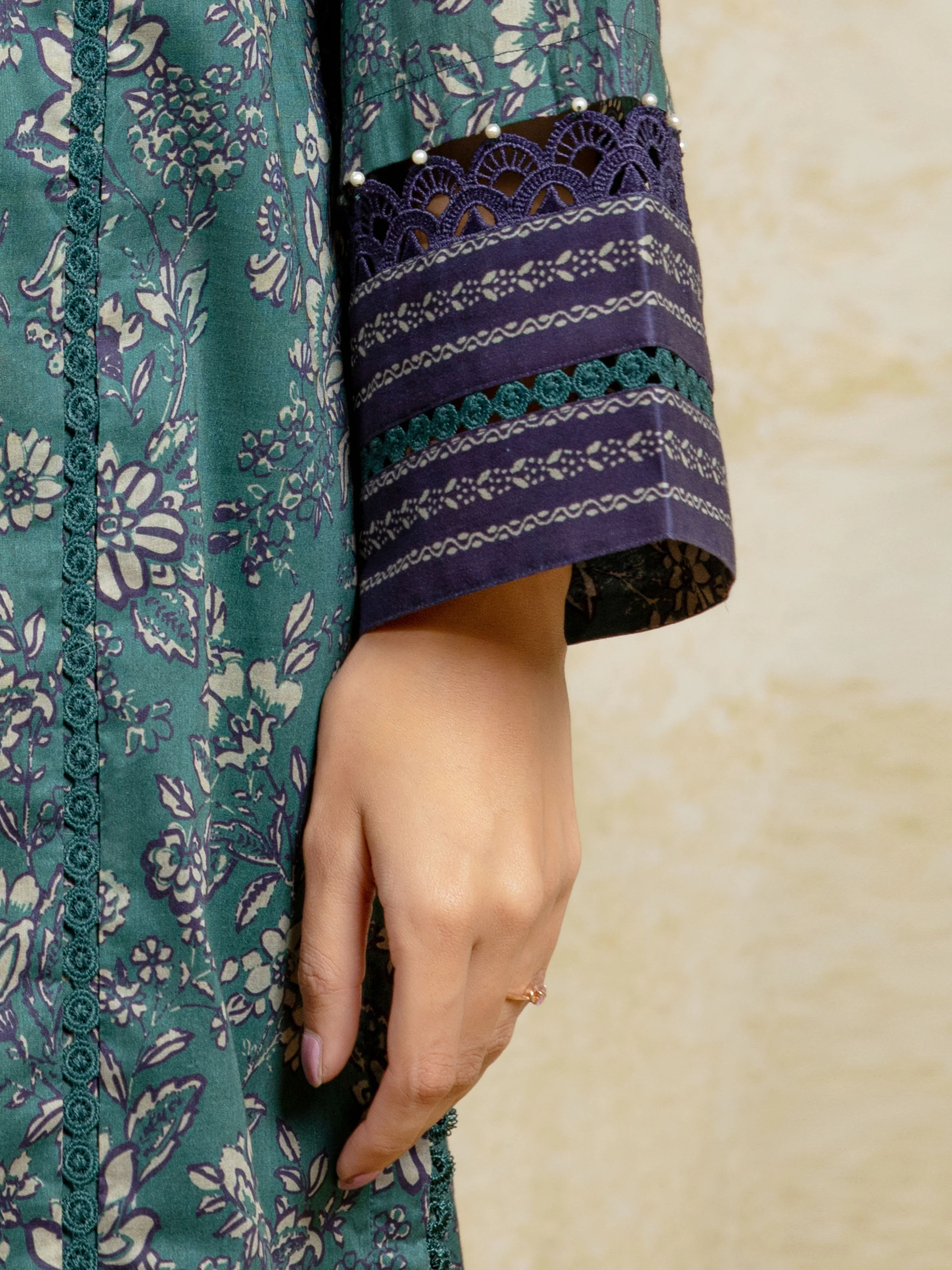 Printed Khaddar Shirt Trouser - EWU5A3-35996ST - Image 5