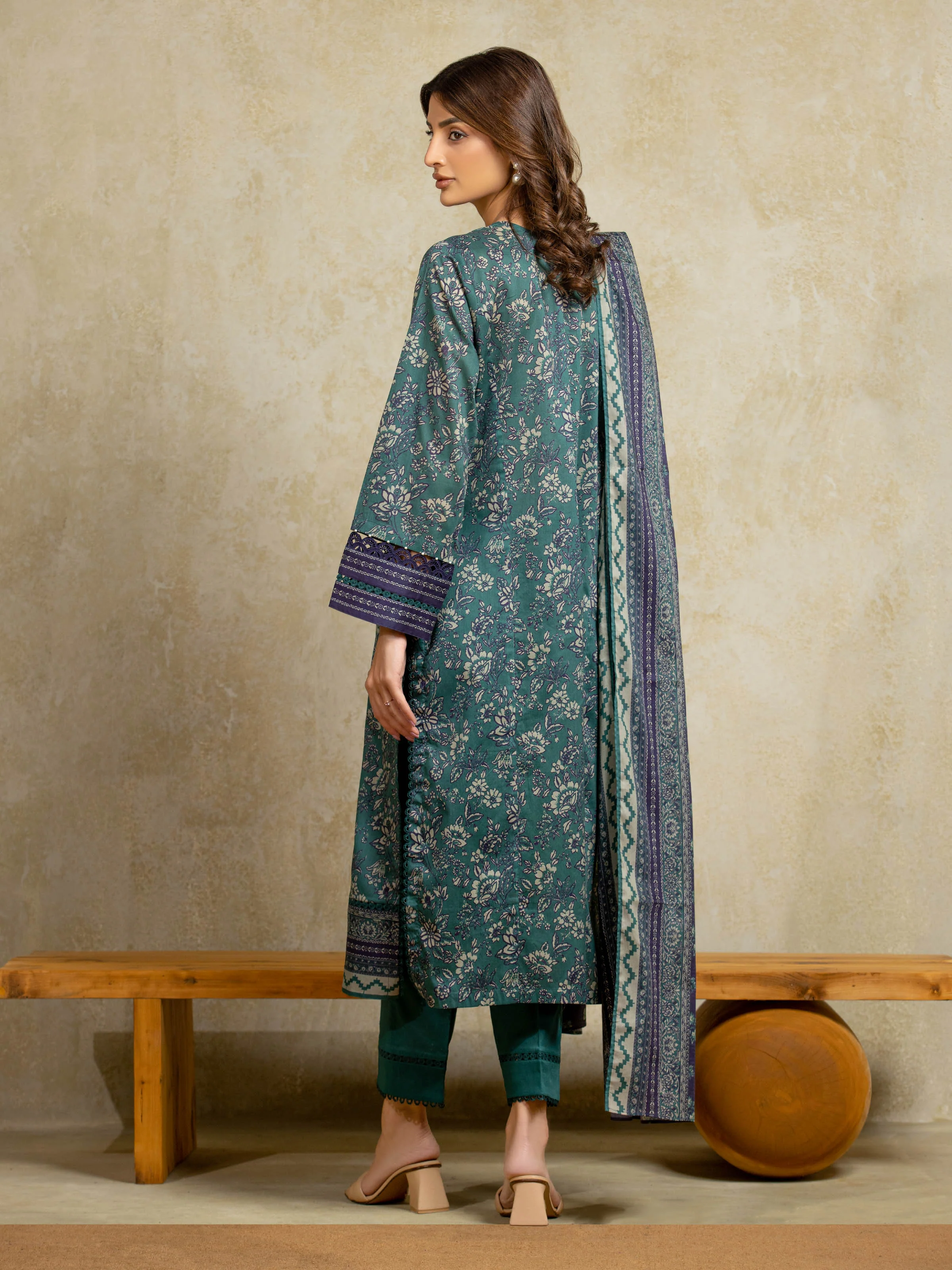 Printed Khaddar Shirt Trouser - EWU5A3-35996ST - Image 6