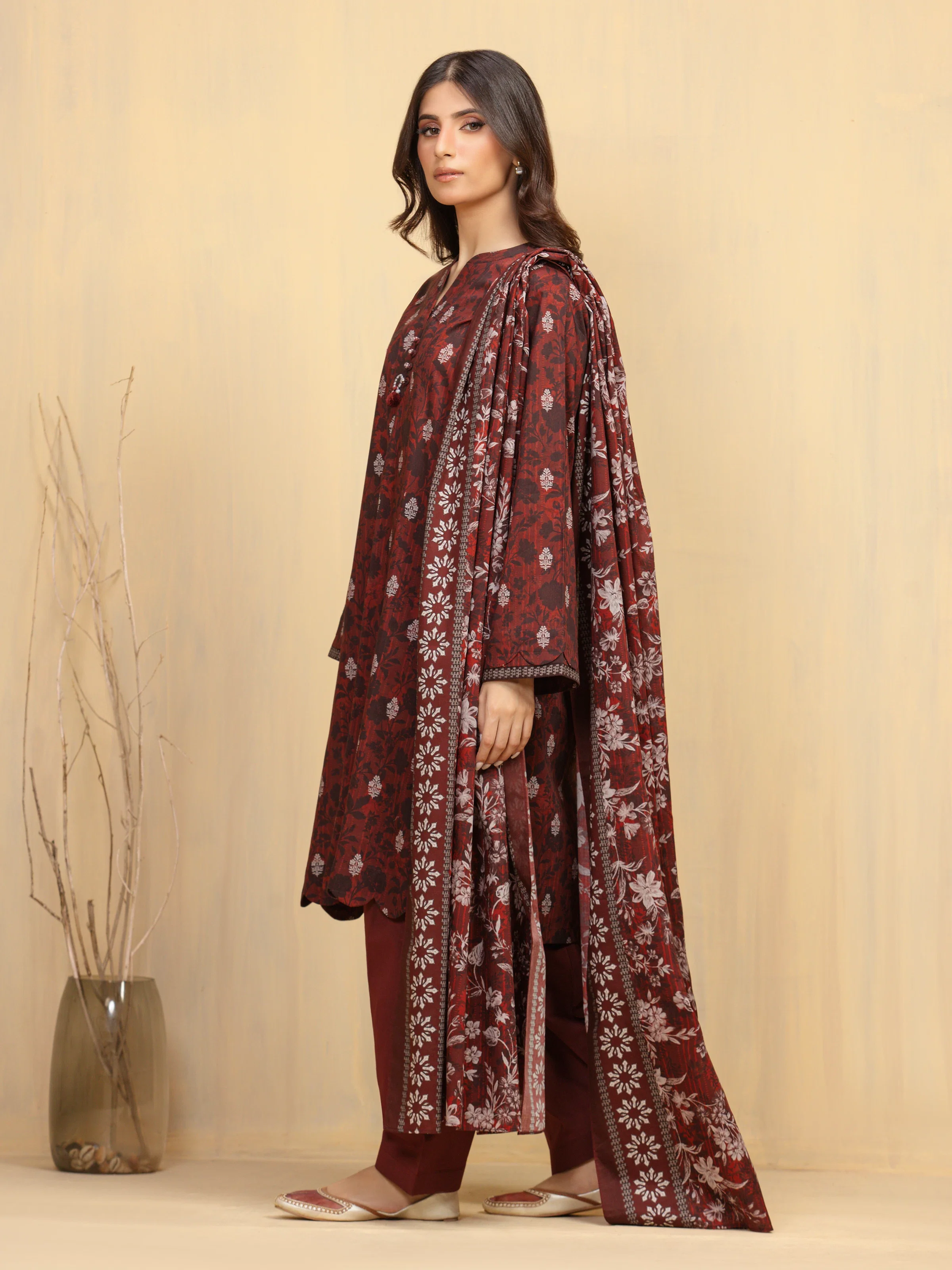 Printed Khaddar Shirt Trouser - EWU5A3-36021ST - Image 5