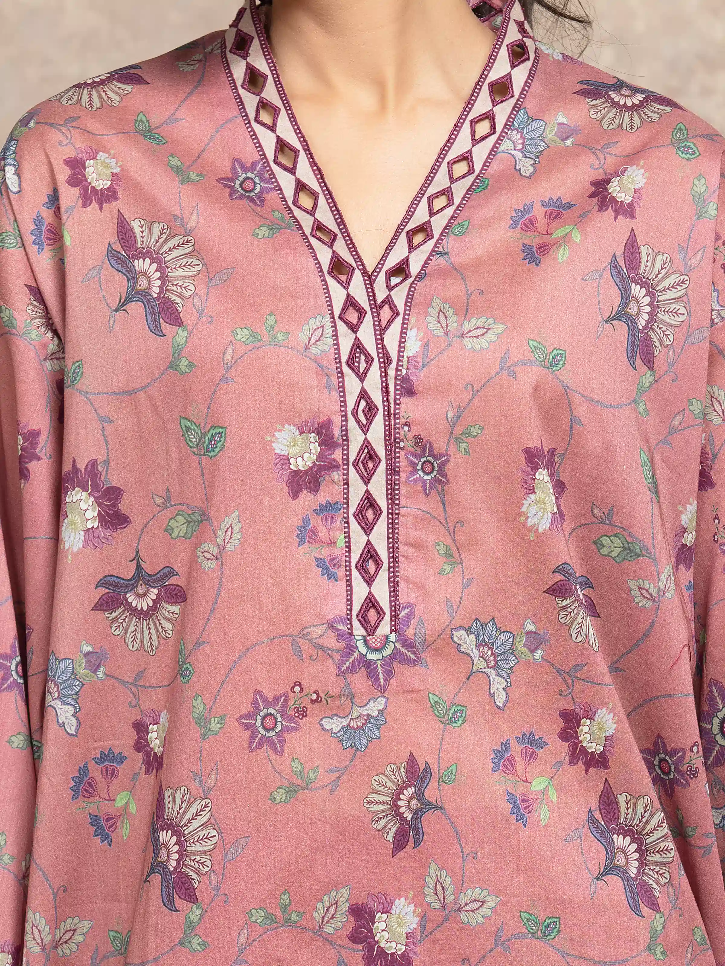 Printed Khaddar Shirt Trouser - EWU5A3-36027ST - Image 4