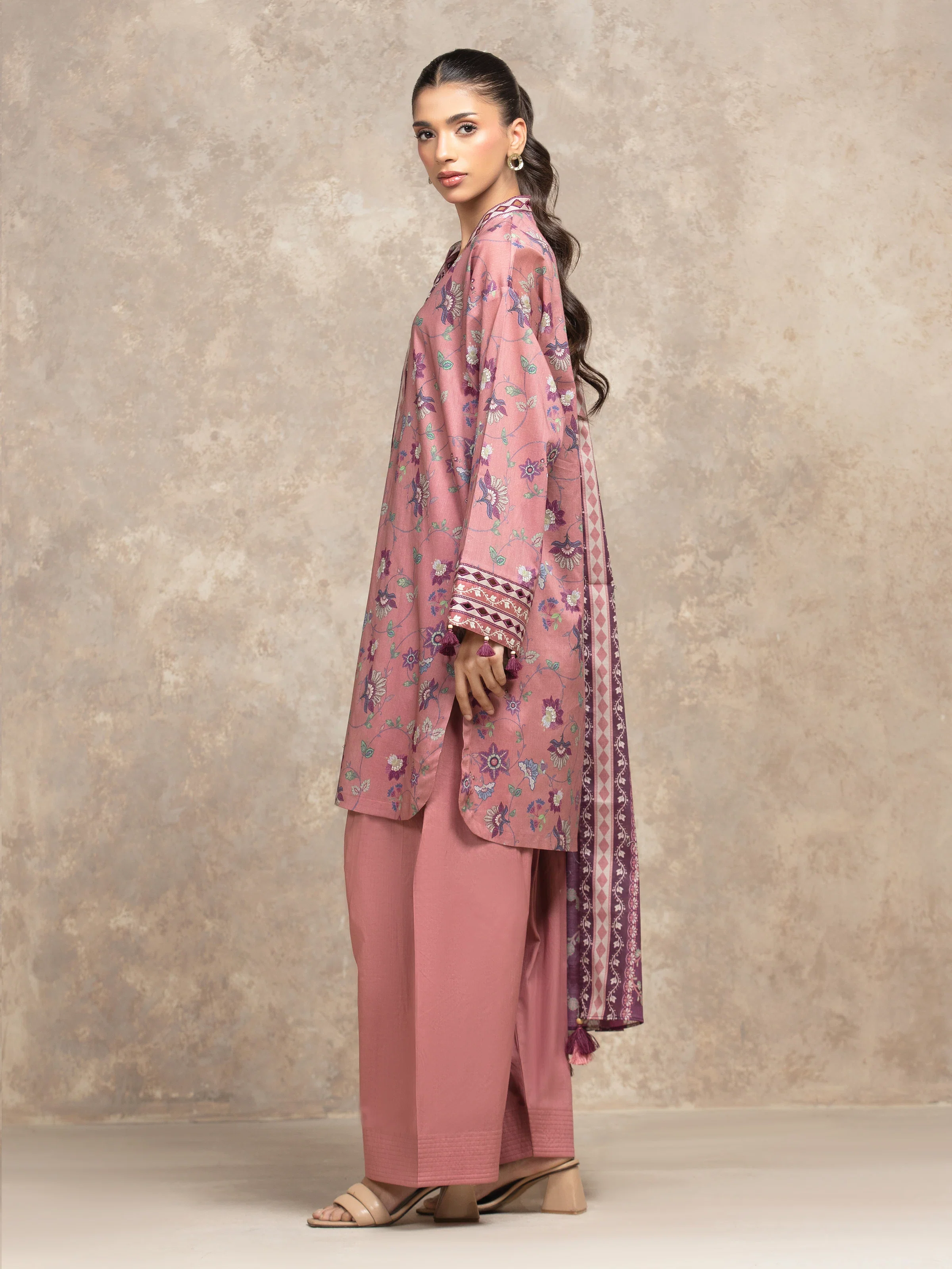 Printed Khaddar Shirt Trouser - EWU5A3-36027ST - Image 5