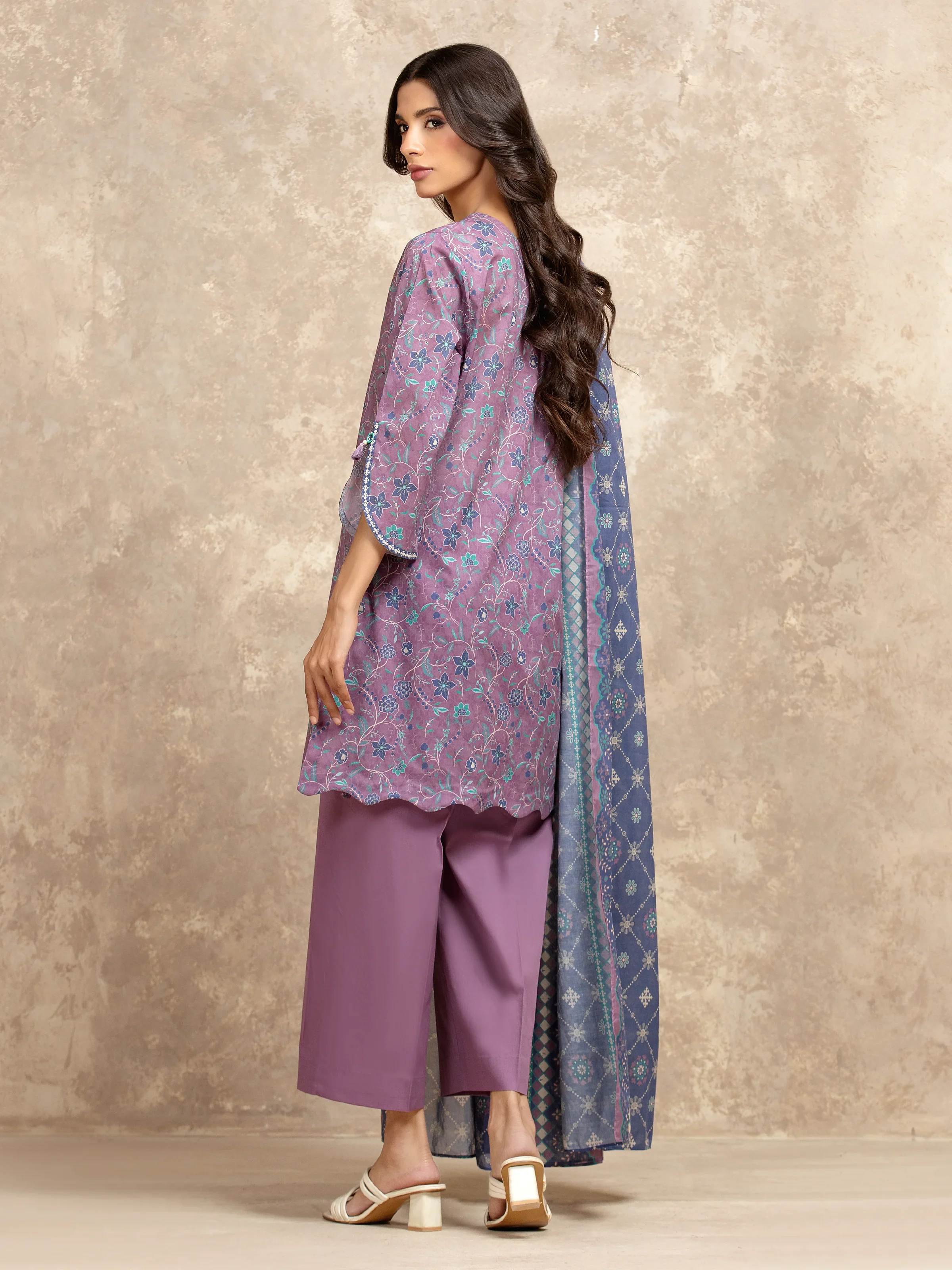 Printed Khaddar Shirt - EWU5A3-36033S - Image 6