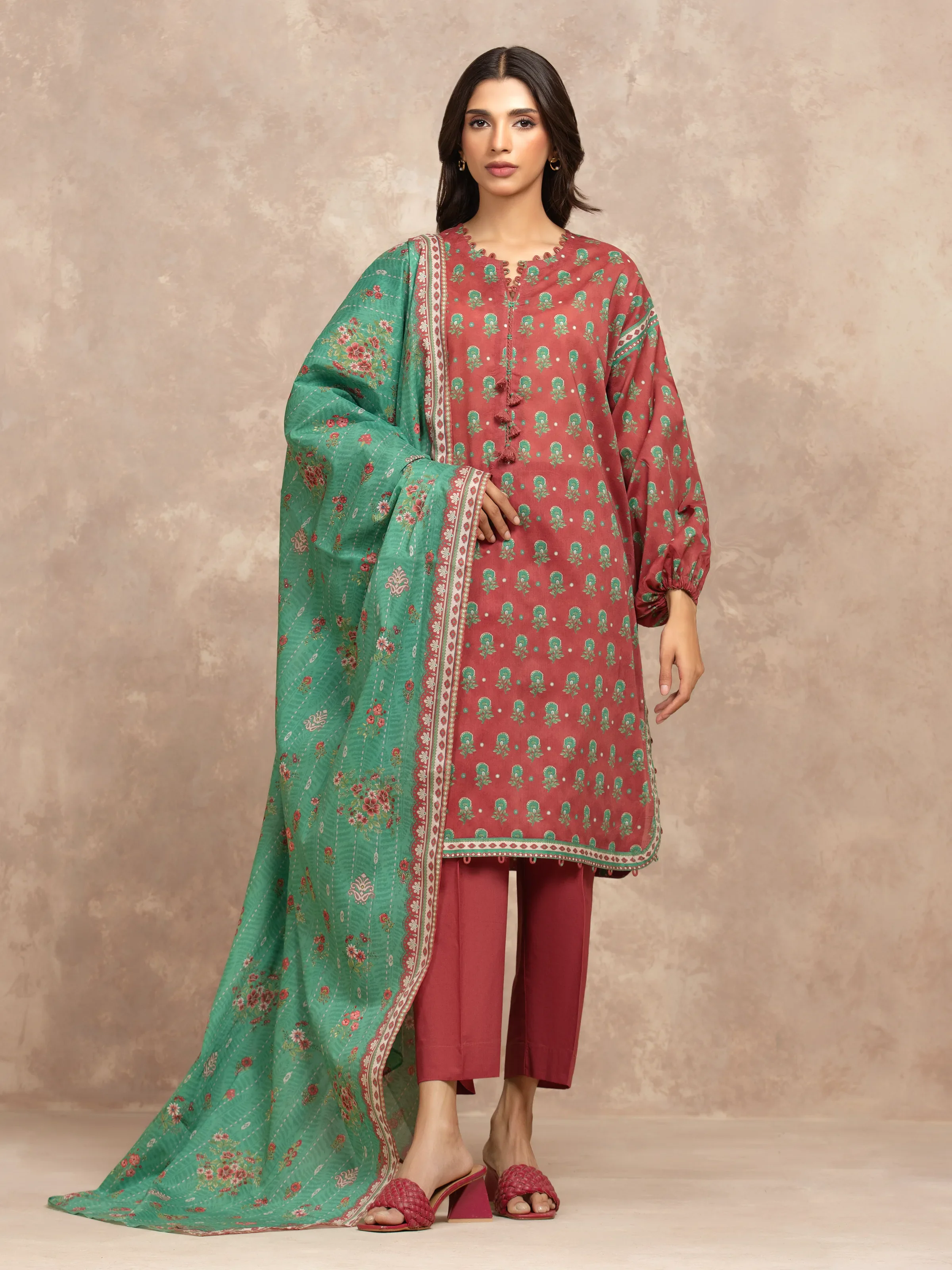 Printed Khaddar Shirt Trouser - EWU5A3-36039ST