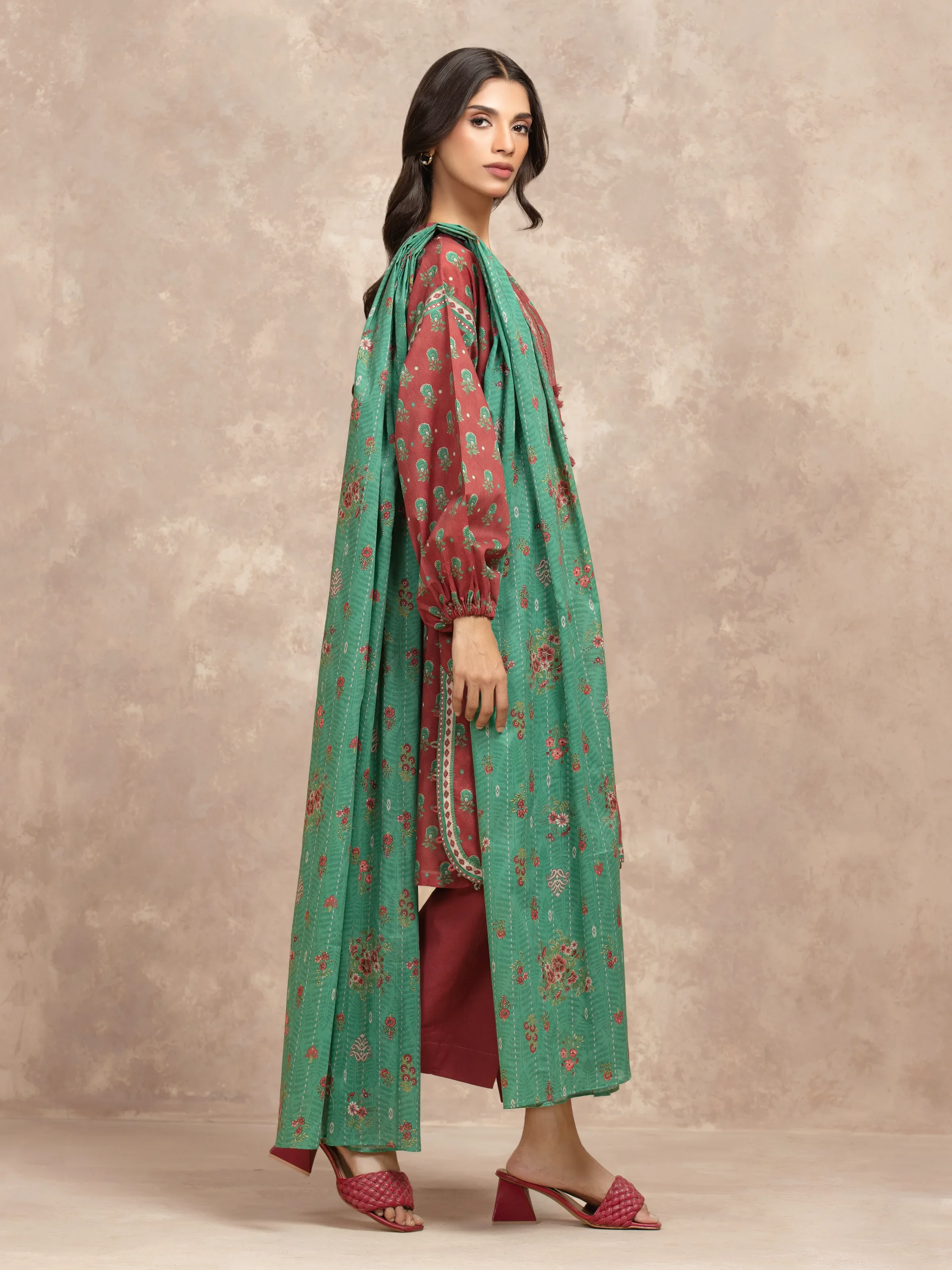 Printed Khaddar Shirt Trouser - EWU5A3-36039ST - Image 5